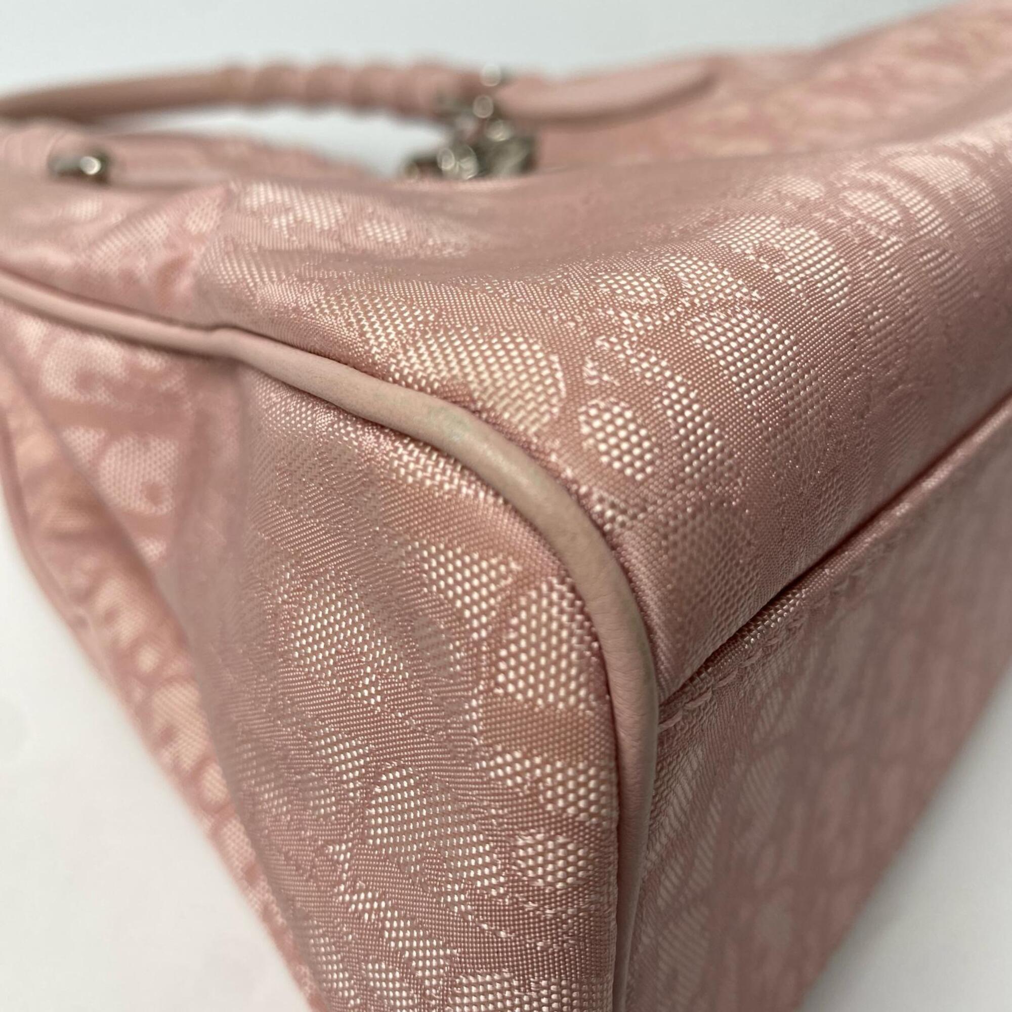 Christian Dior Pink Canvas Handbag Tote Bag (Pre-Owned)