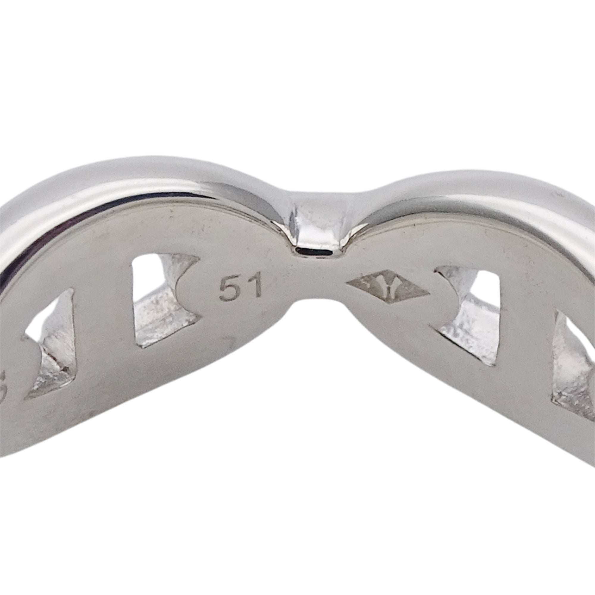 Hermes Silver Silver 925 Band Ring (Pre-Owned)