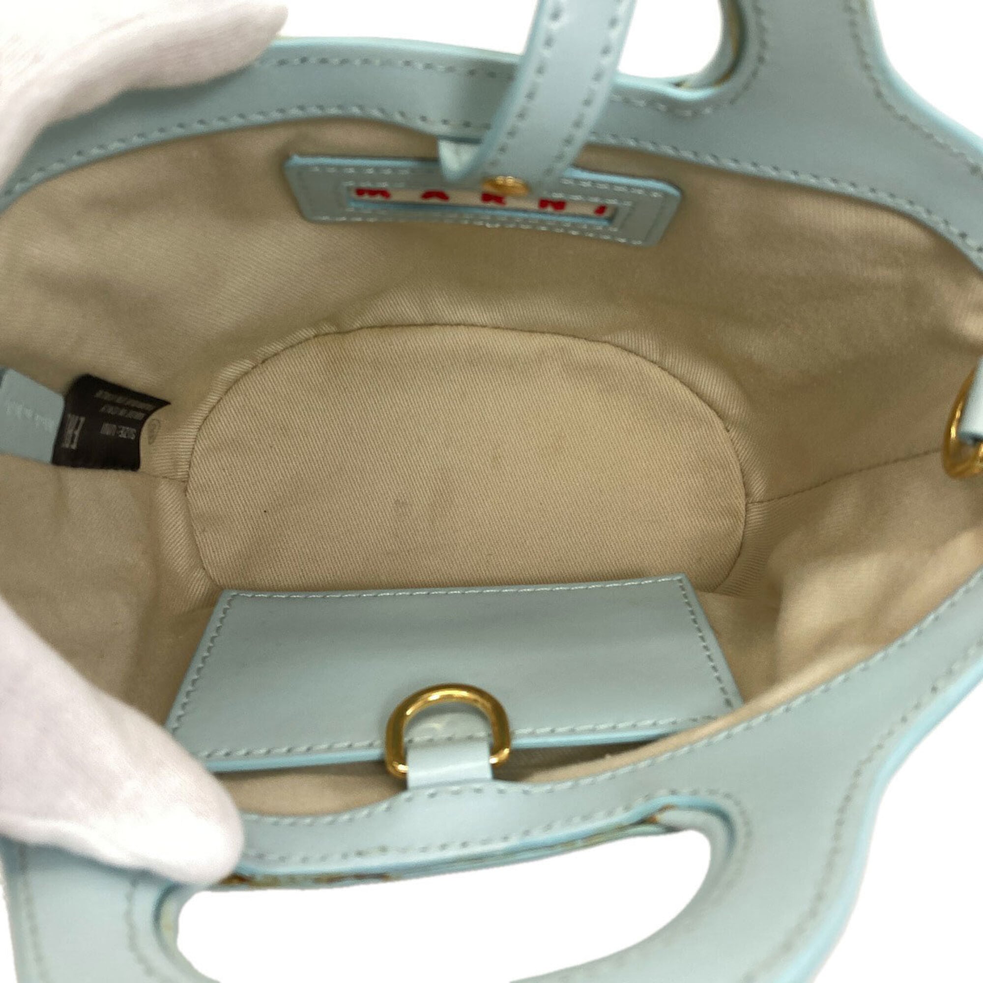 Marni Light Blue Raffia Leather Handbag (Pre-Owned)
