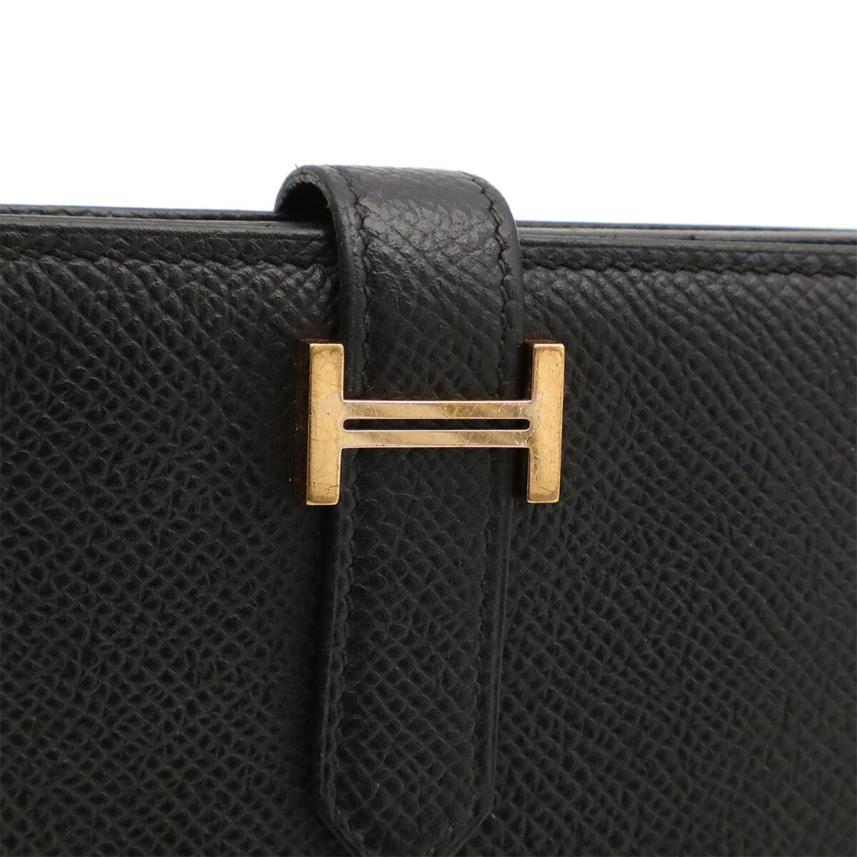 Hermes Black Epsom Leather Long Wallet (Bi-Fold) (Pre-Owned)