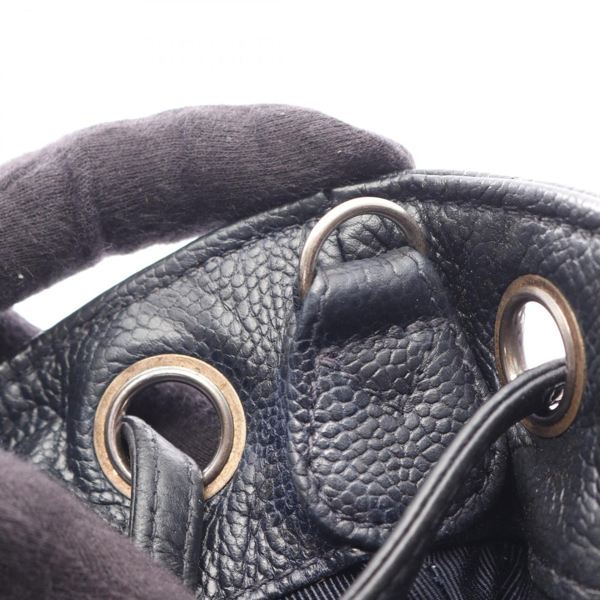 Chanel Black Grained Calfskin Backpack Handbag (Pre-Owned)