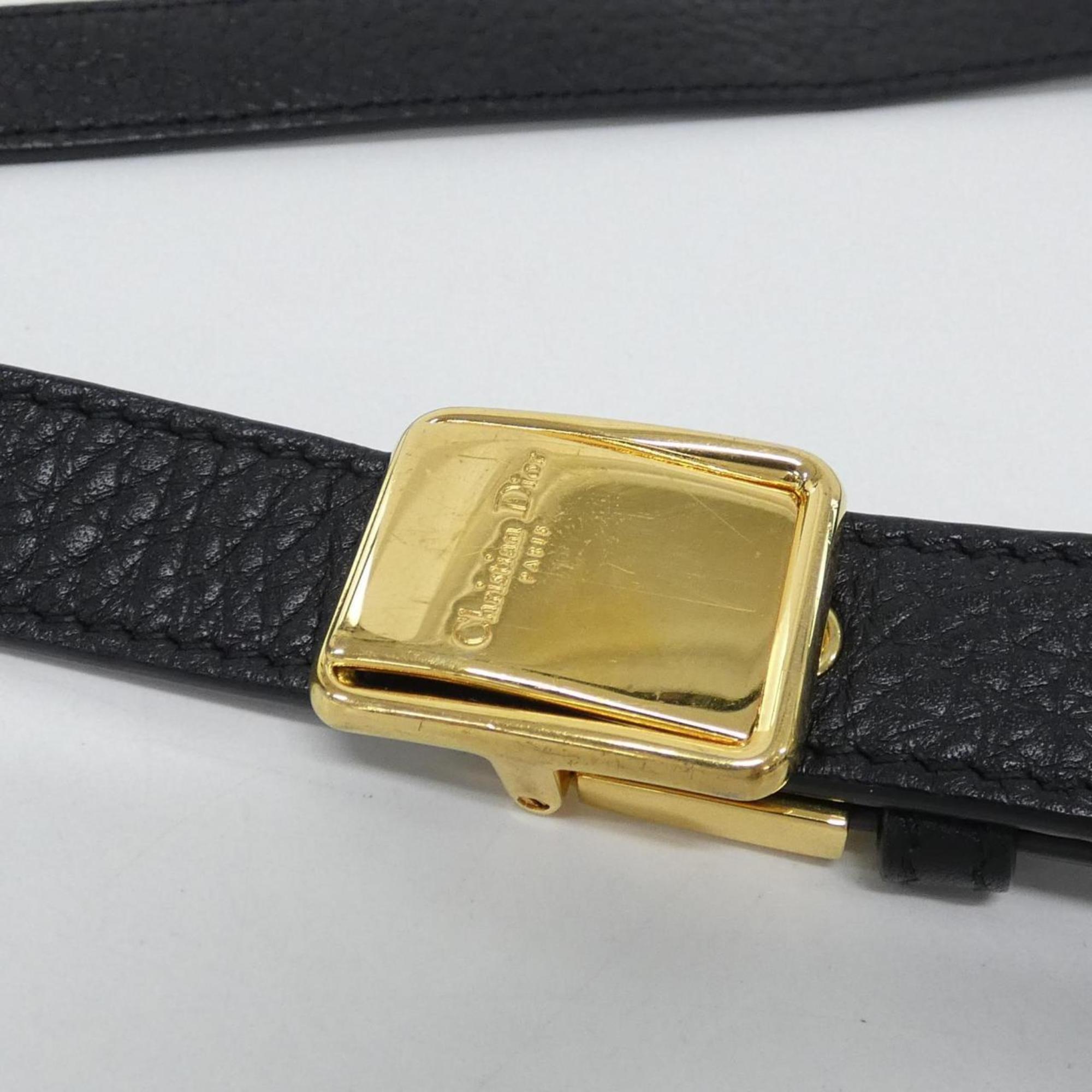 Christian Dior Black Leather Shoulder Bag (Pre-Owned)