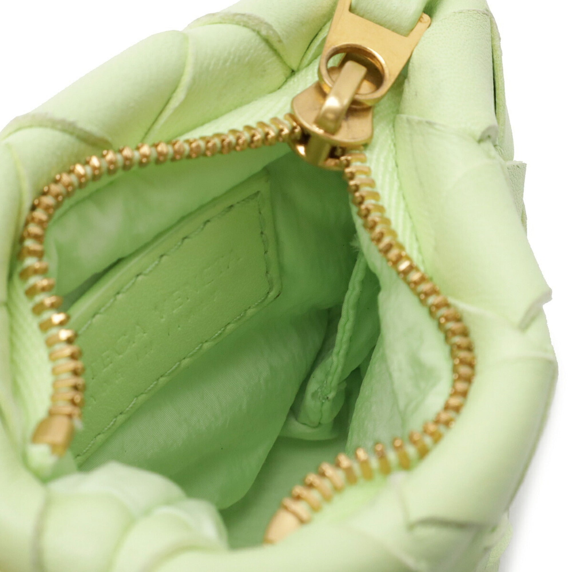 Bottega Veneta Intrecciato Lime Green Leather Coin Purse/Coin Case (Pre-Owned)