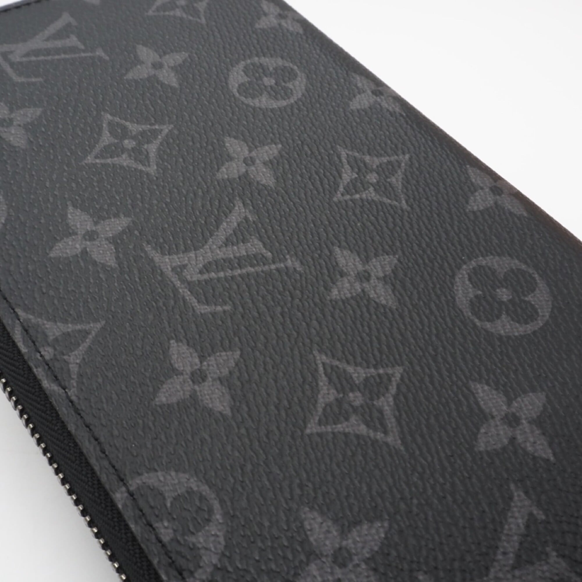 Louis Vuitton Black Gray Coated Canvas Long Wallet (Bi-Fold) (Pre-Owned)