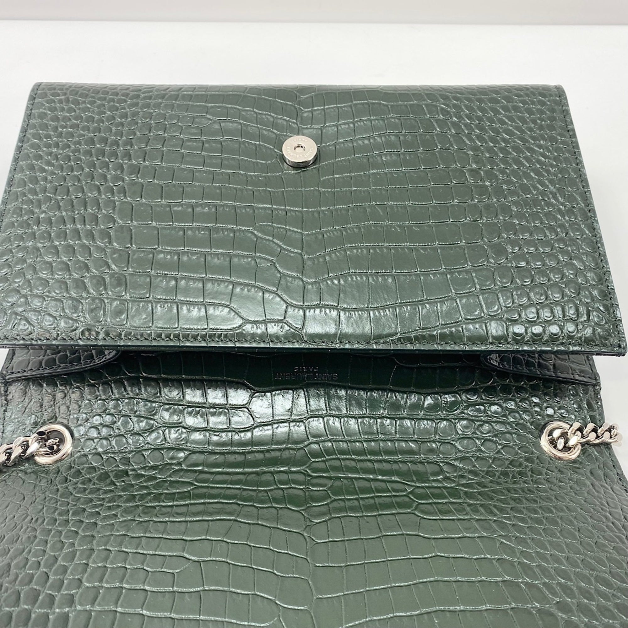 Yves Saint Laurent Green Leather Shoulder Bag (Pre-Owned)