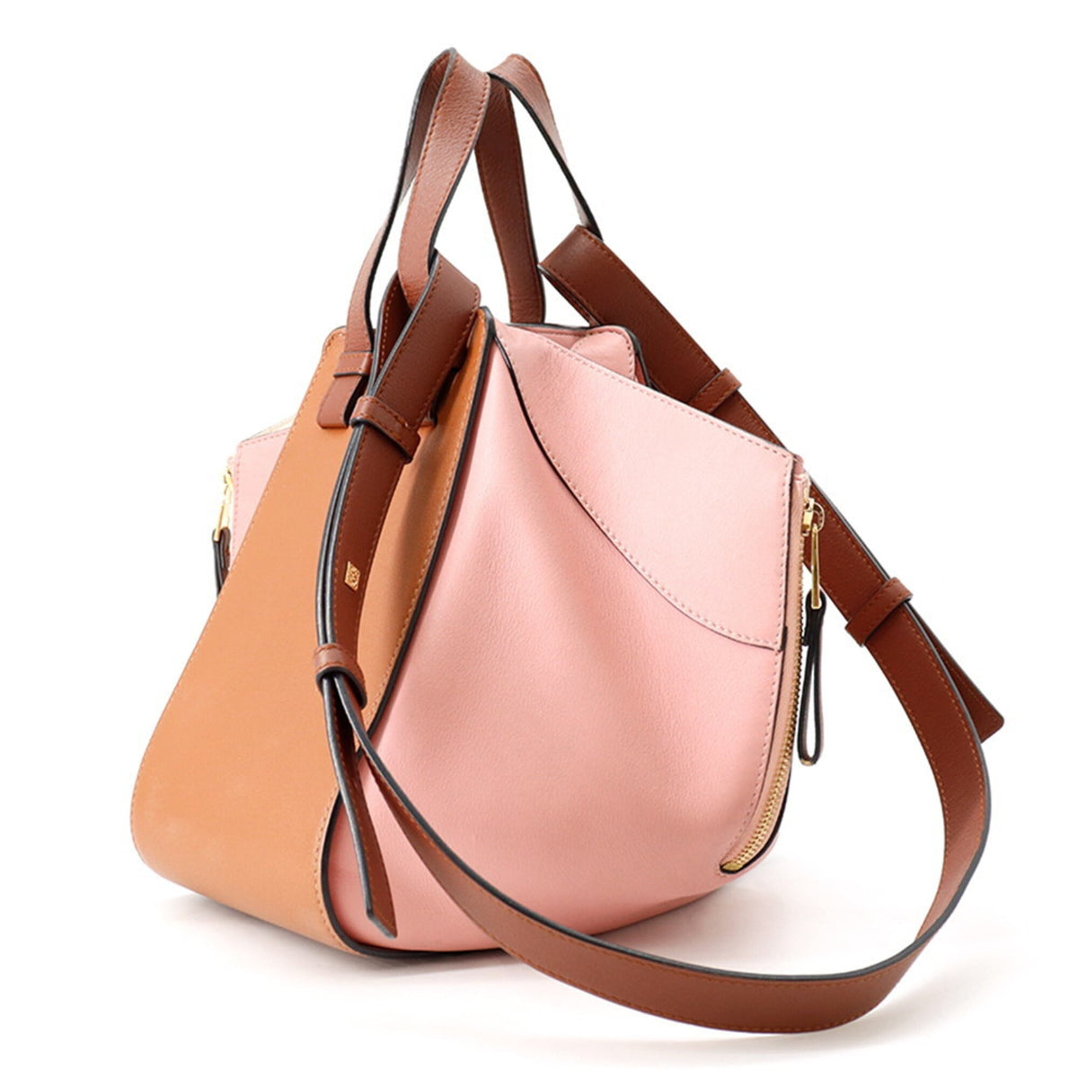 Loewe Brown Pink Leather Handbag Shoulder Bag (Pre-Owned)