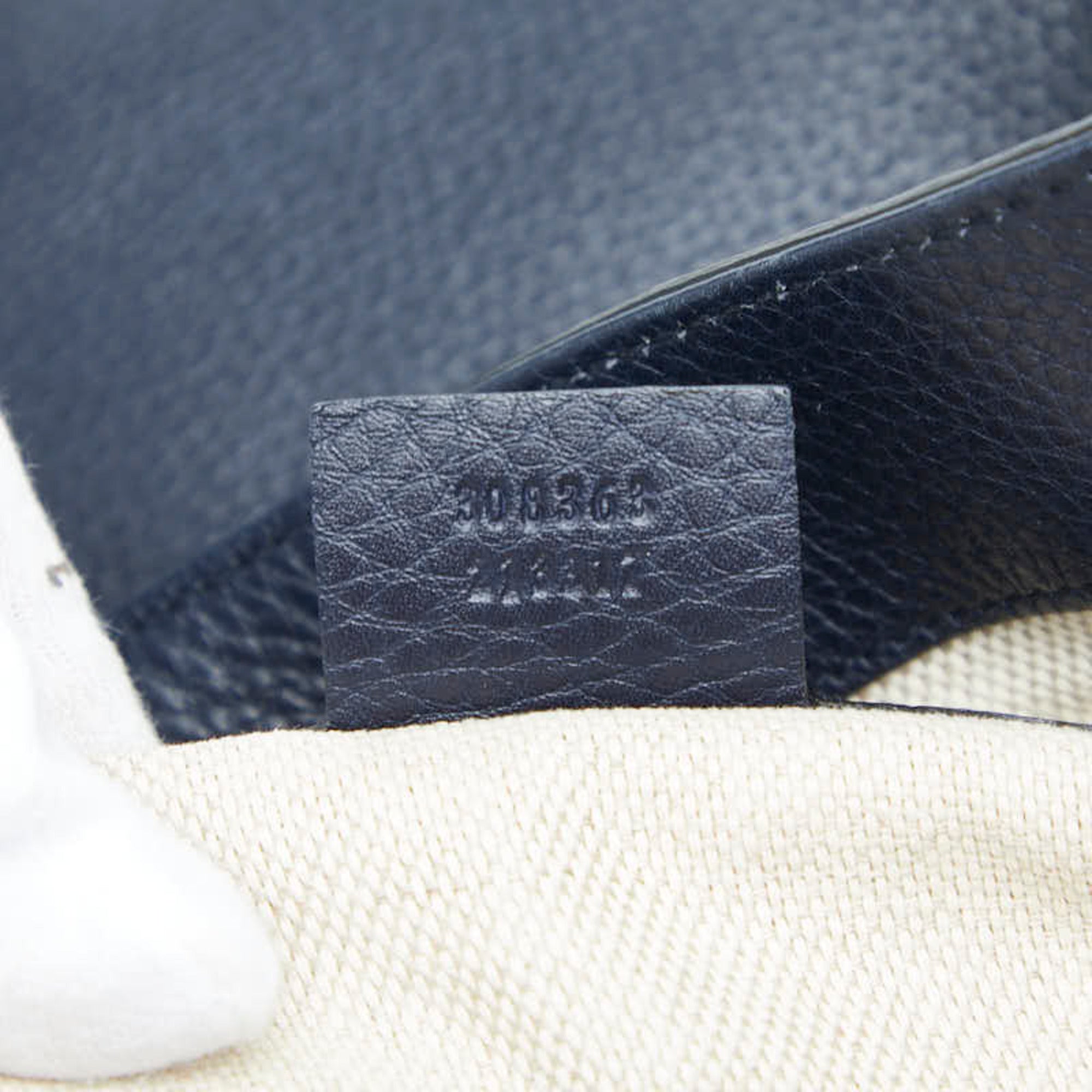 Gucci Navy Leather Shoulder Bag Tote Bag (Pre-Owned)