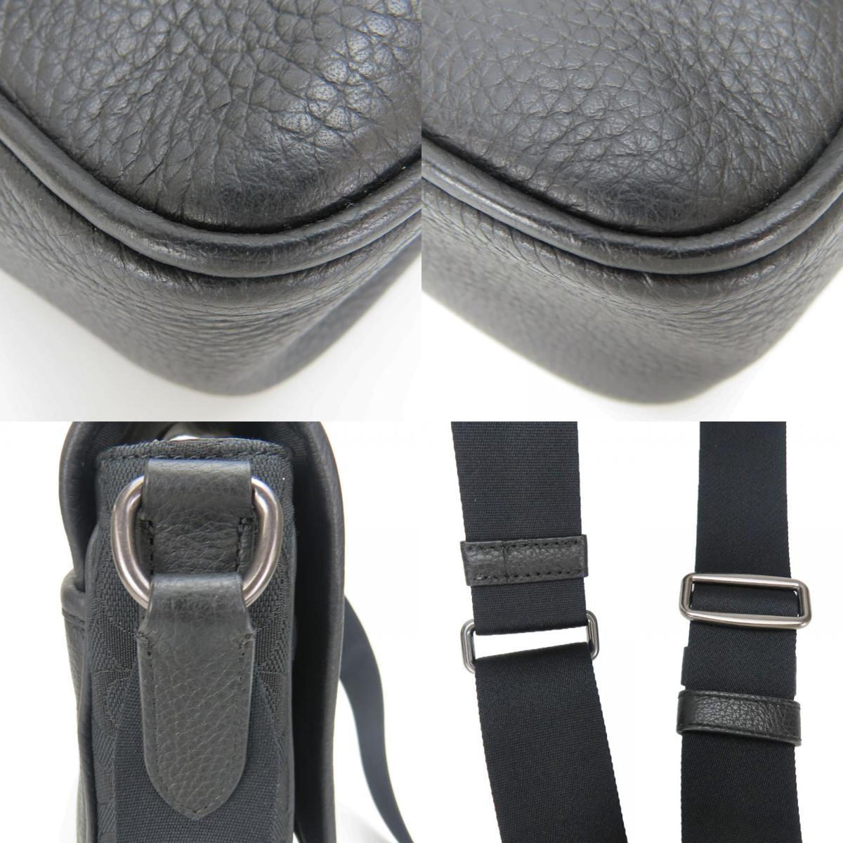 Coach Black Canvas Leather Shoulder Bag (Pre-Owned)
