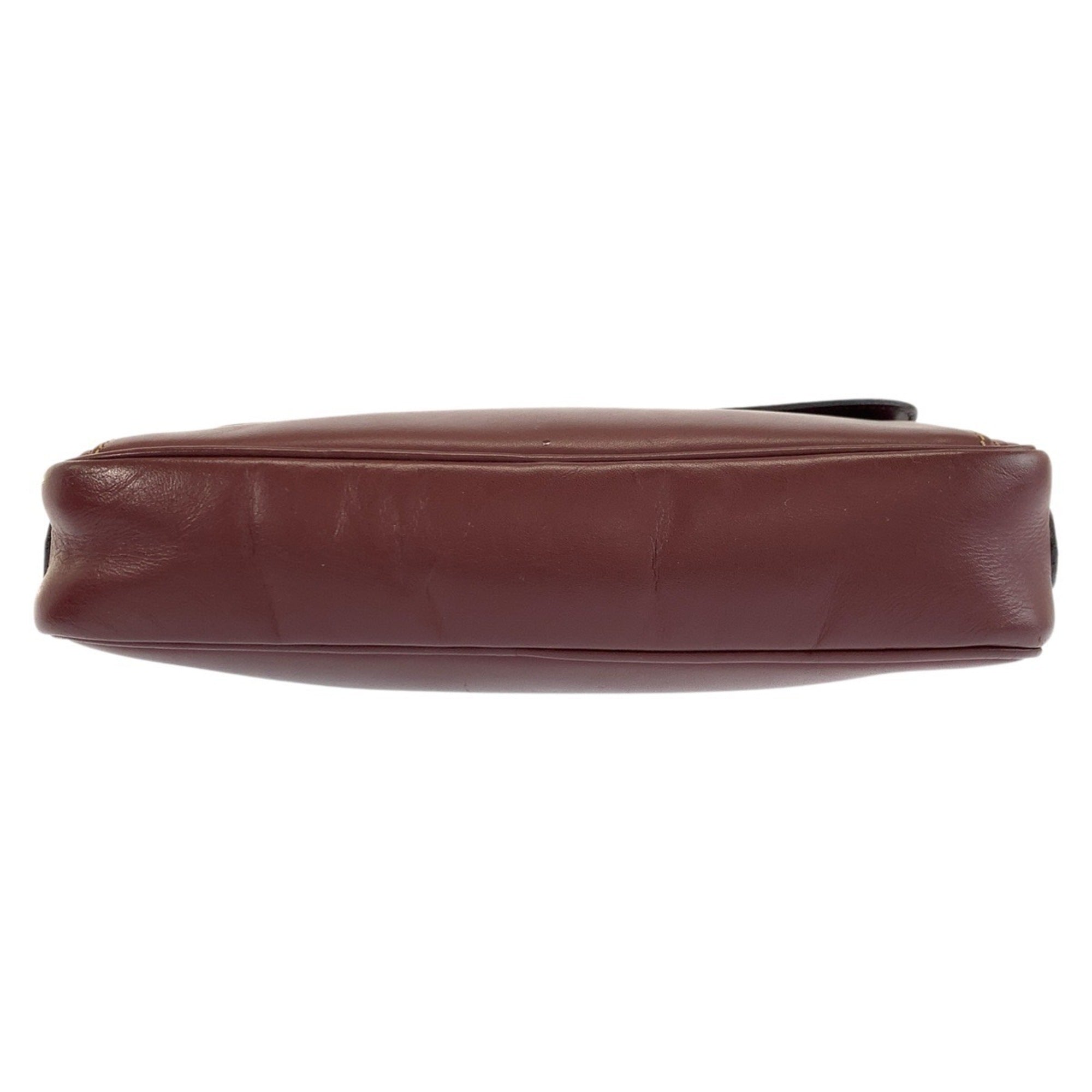 Cartier Bordeaux Leather Shoulder Bag (Pre-Owned)