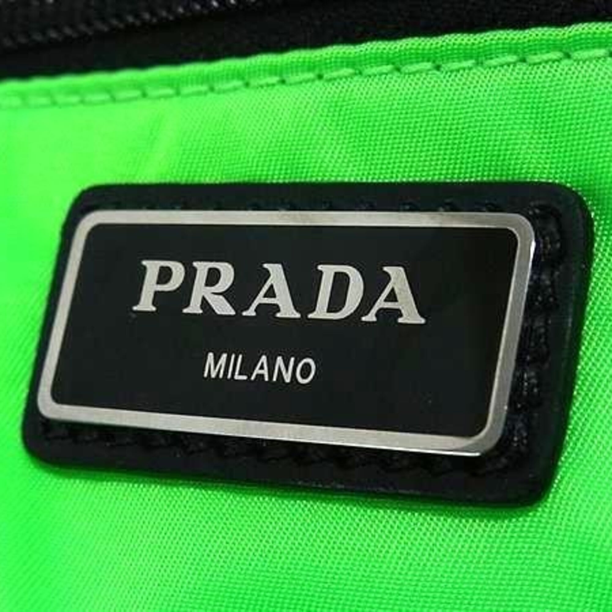 Prada Black Green Nylon Backpack (Pre-Owned)