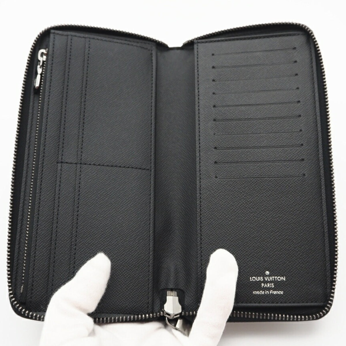 Louis Vuitton Black Gray Coated Canvas Long Wallet (Bi-Fold) (Pre-Owned)