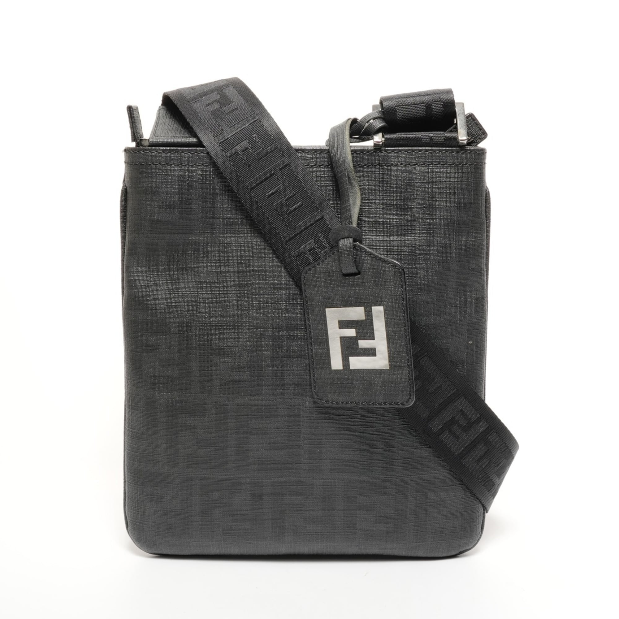 Fendi Zucca Gray Shoulder Bag (Pre-Owned)
