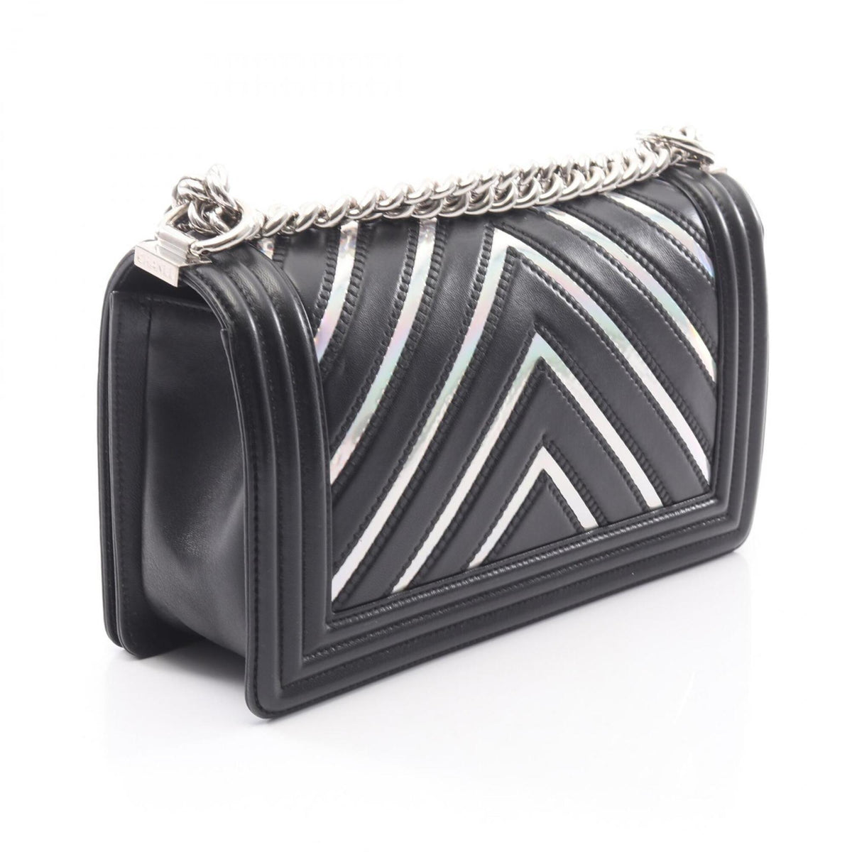 Chanel Black Leather Handbag Shoulder Bag (Pre-Owned)
