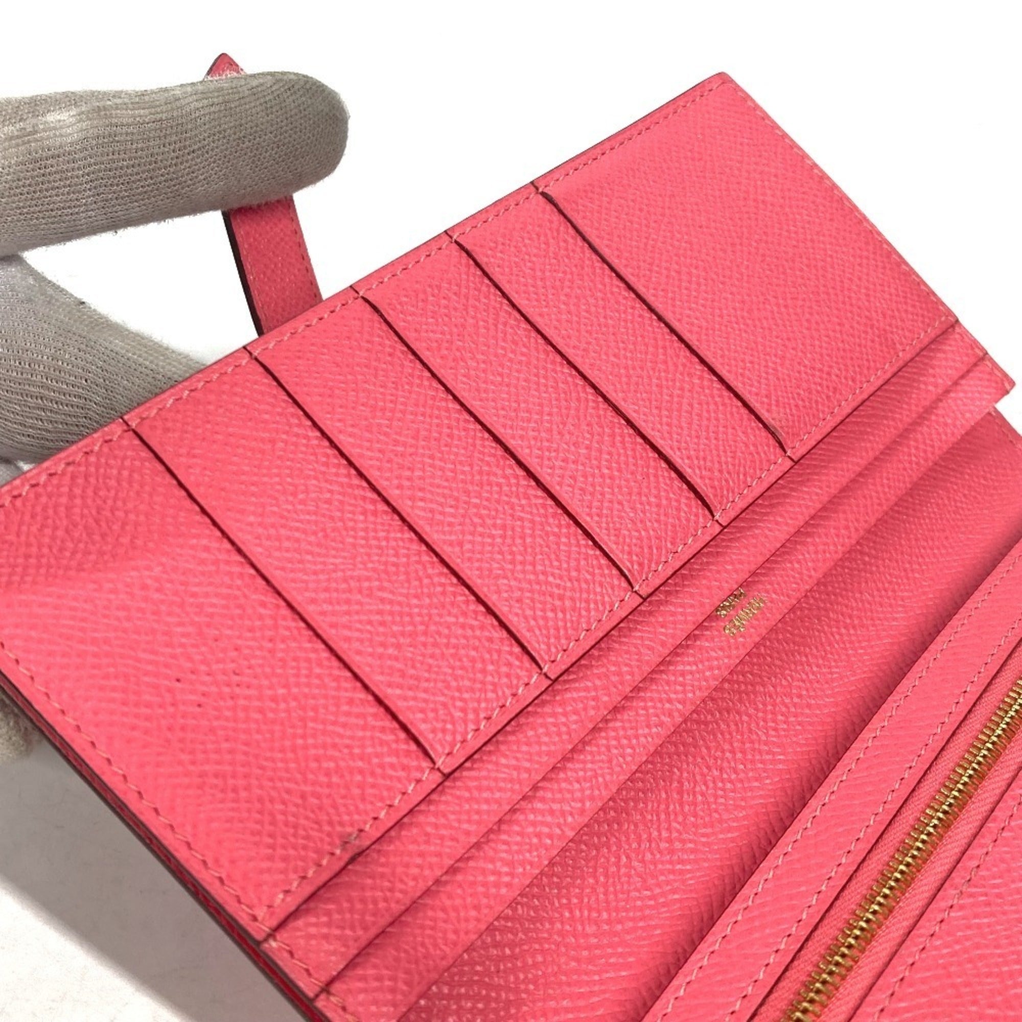 Hermes Pink Epsom Leather Long Wallet (Bi-Fold) (Pre-Owned)