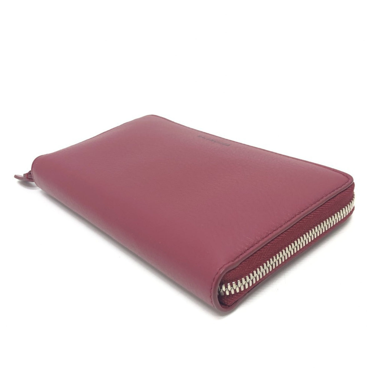 Balenciaga Red Color Leather Long Wallet (Bi-Fold) (Pre-Owned)