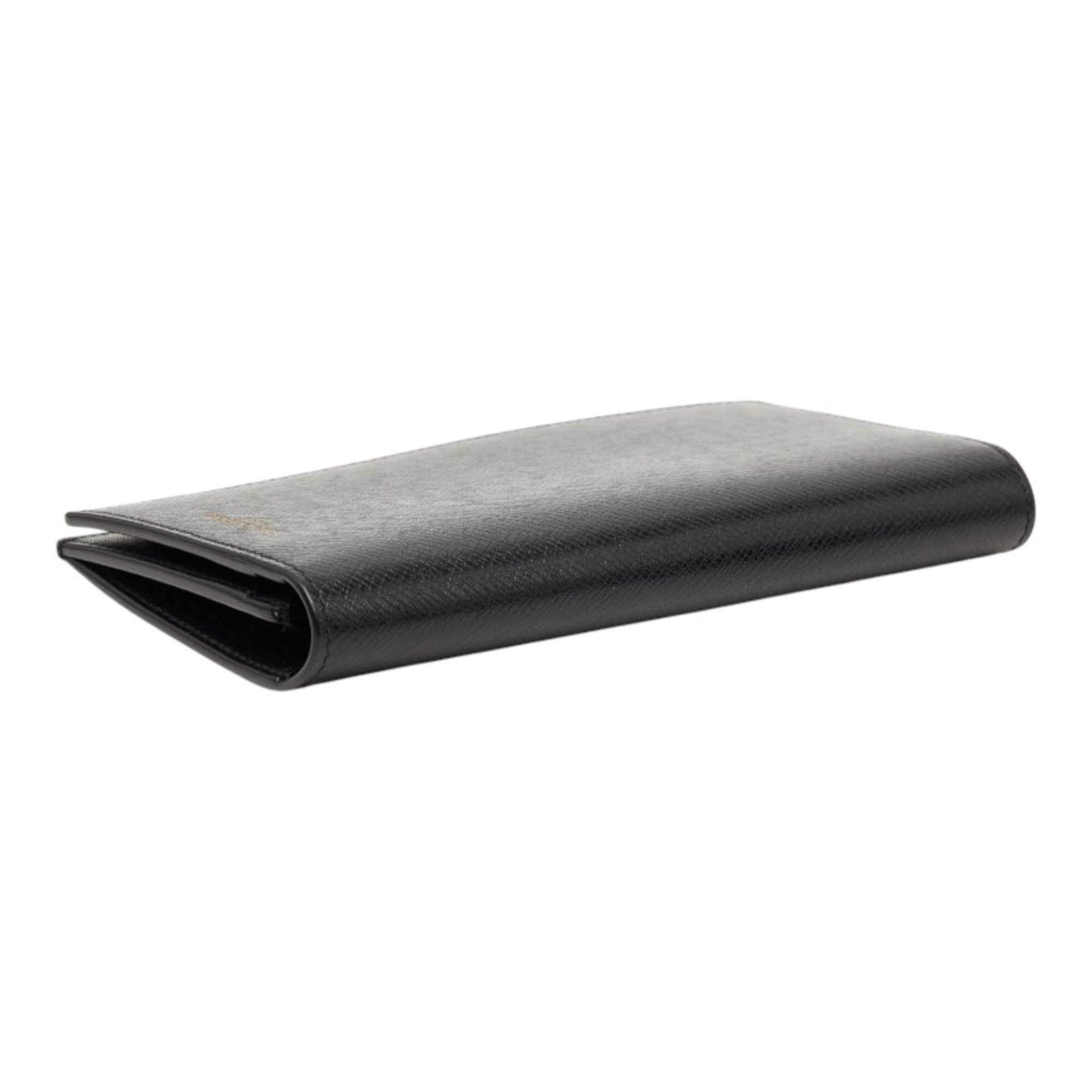Saint Laurent Black Leather Long Wallet (Bi-Fold) (Pre-Owned)