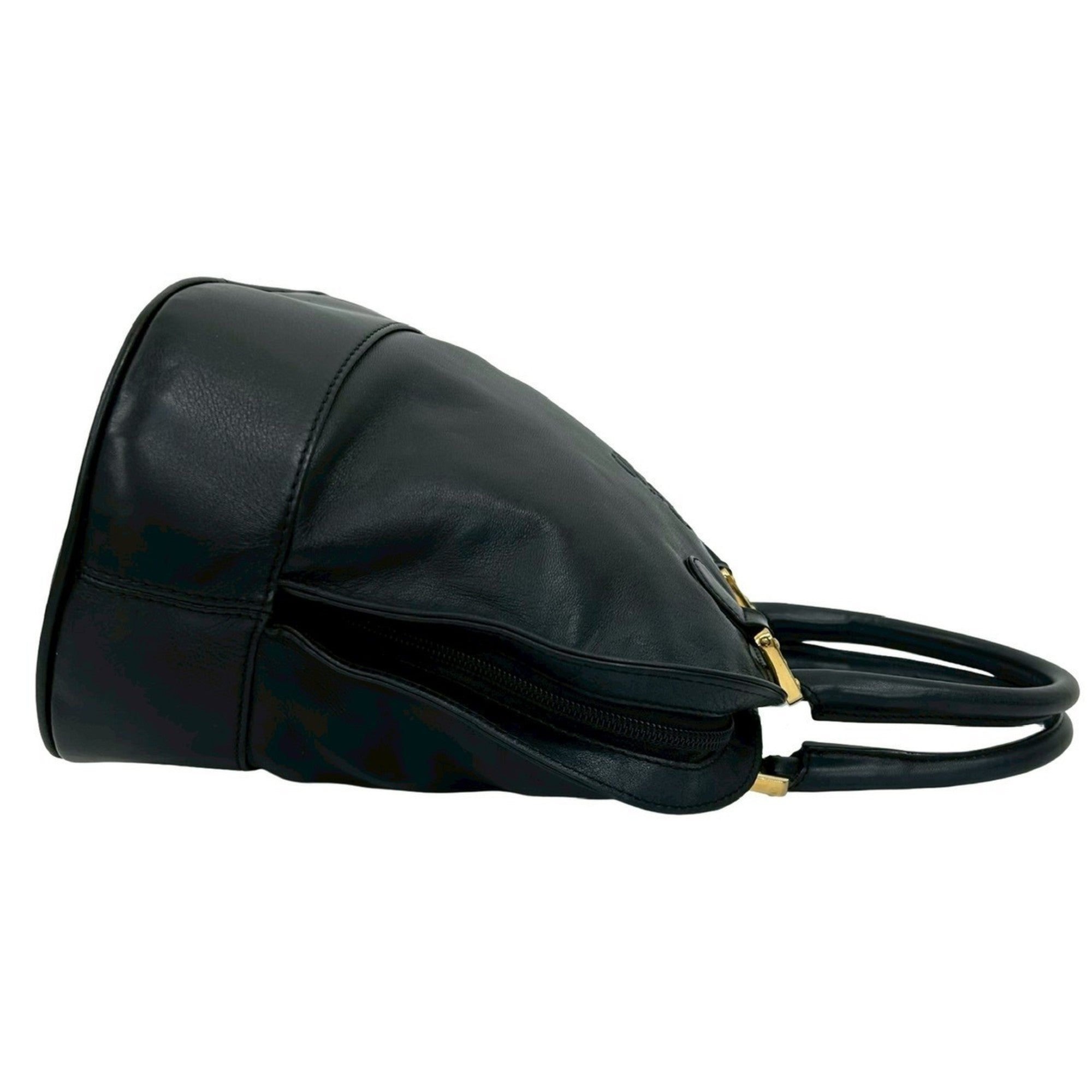 Loewe Black Leather Boston Bag Handbag Tote Bag (Pre-Owned)