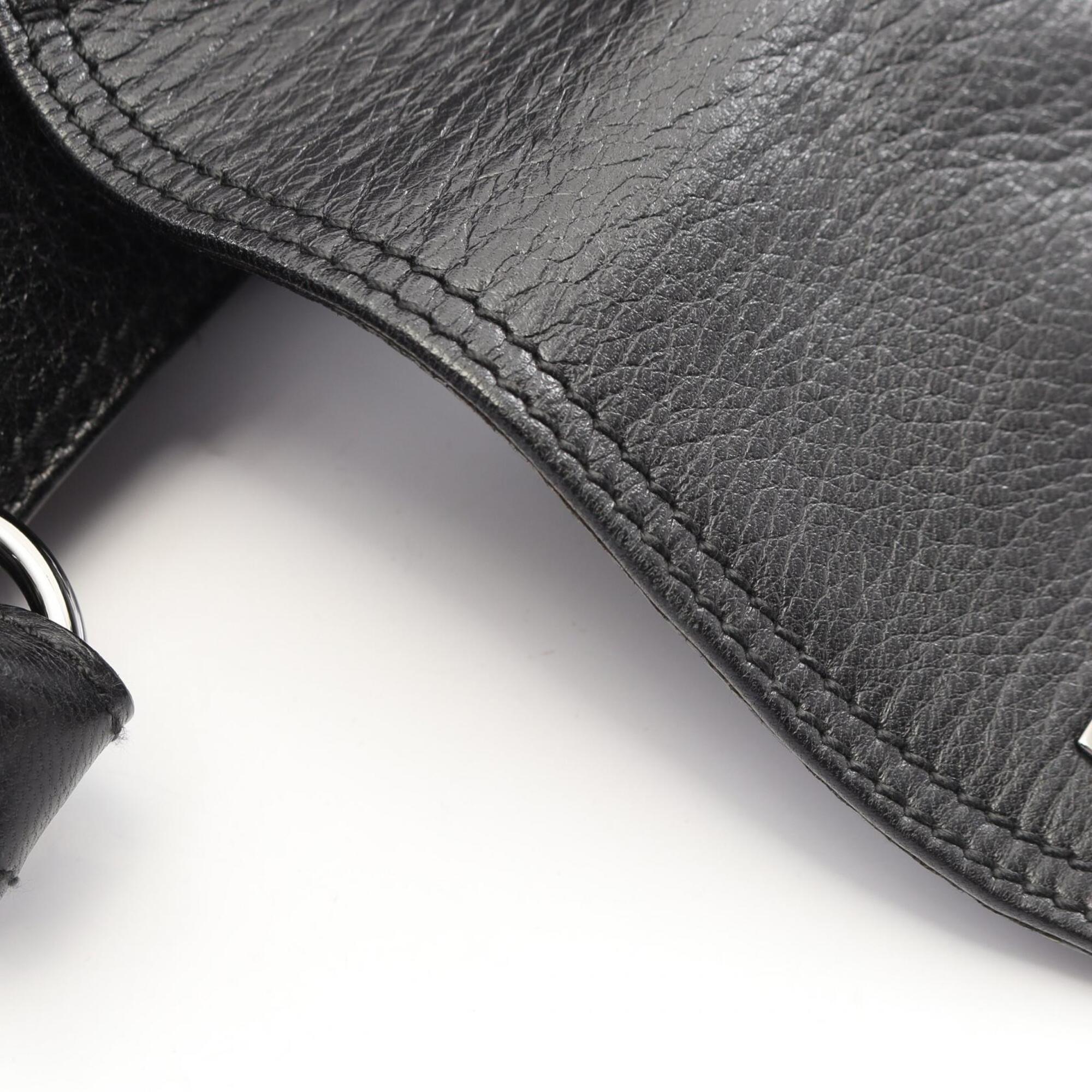 Salvatore Ferragamo Black Canvas Leather Handbag Tote Bag (Pre-Owned)