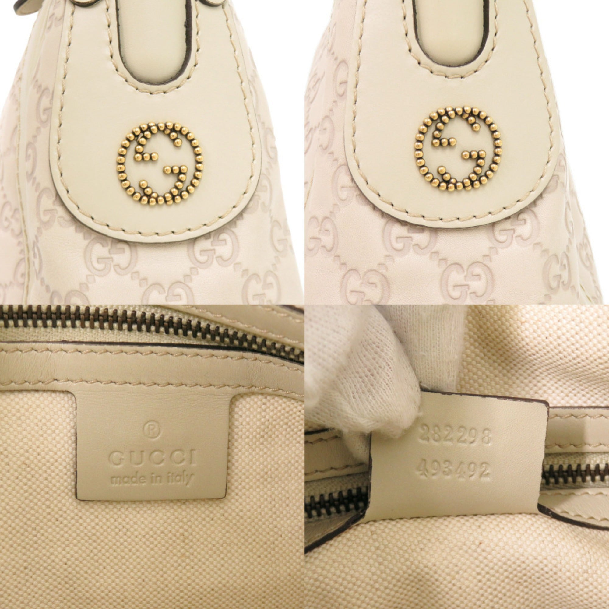 Gucci Ivory Leather Handbag (Pre-Owned)