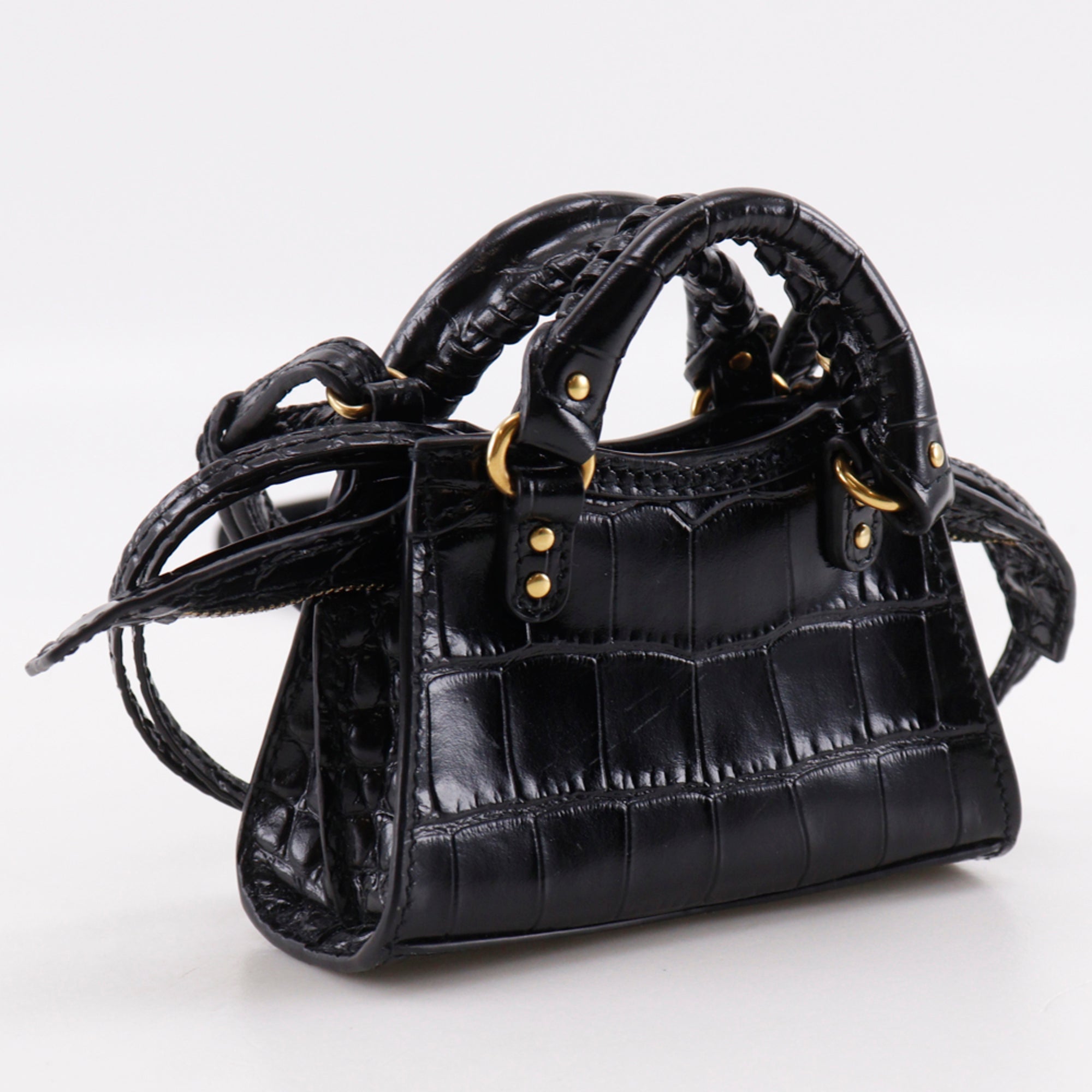 Balenciaga Black Leather Pochette Shoulder Bag (Pre-Owned)