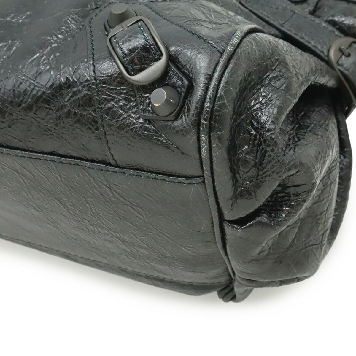 Balenciaga Black Leather Shoulder Bag Tote Bag (Pre-Owned)