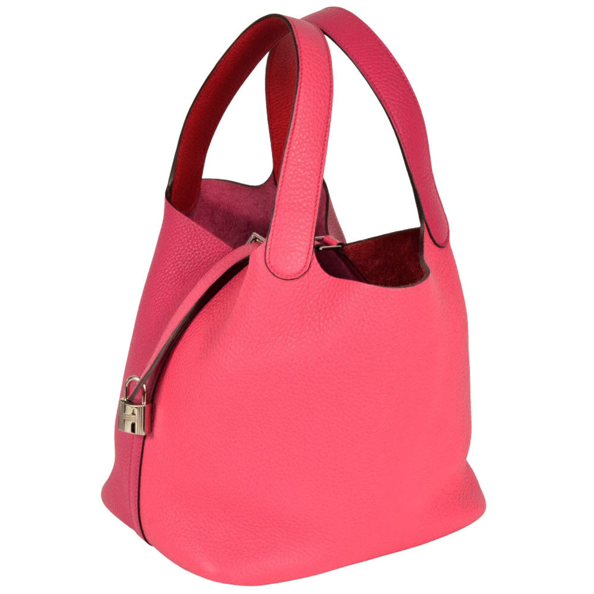 Hermes Picotin Red Color Taurillon Clemence Leather Handbag (Pre-Owned)