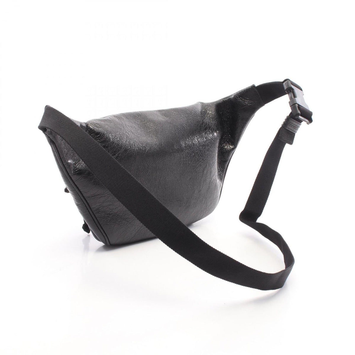 Balenciaga Black Leather Fanny Pack Handbag (Pre-Owned)