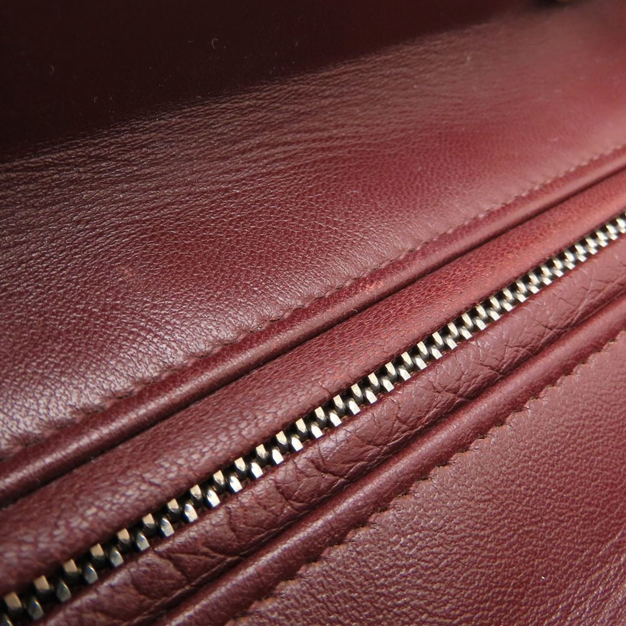 Christian Dior Bordeaux Gray Pink Leather Handbag (Pre-Owned)