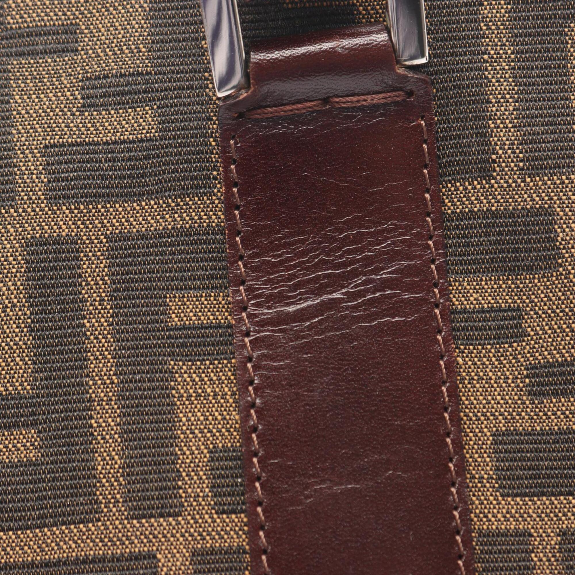 Fendi Brown Canvas Leather Handbag (Pre-Owned)