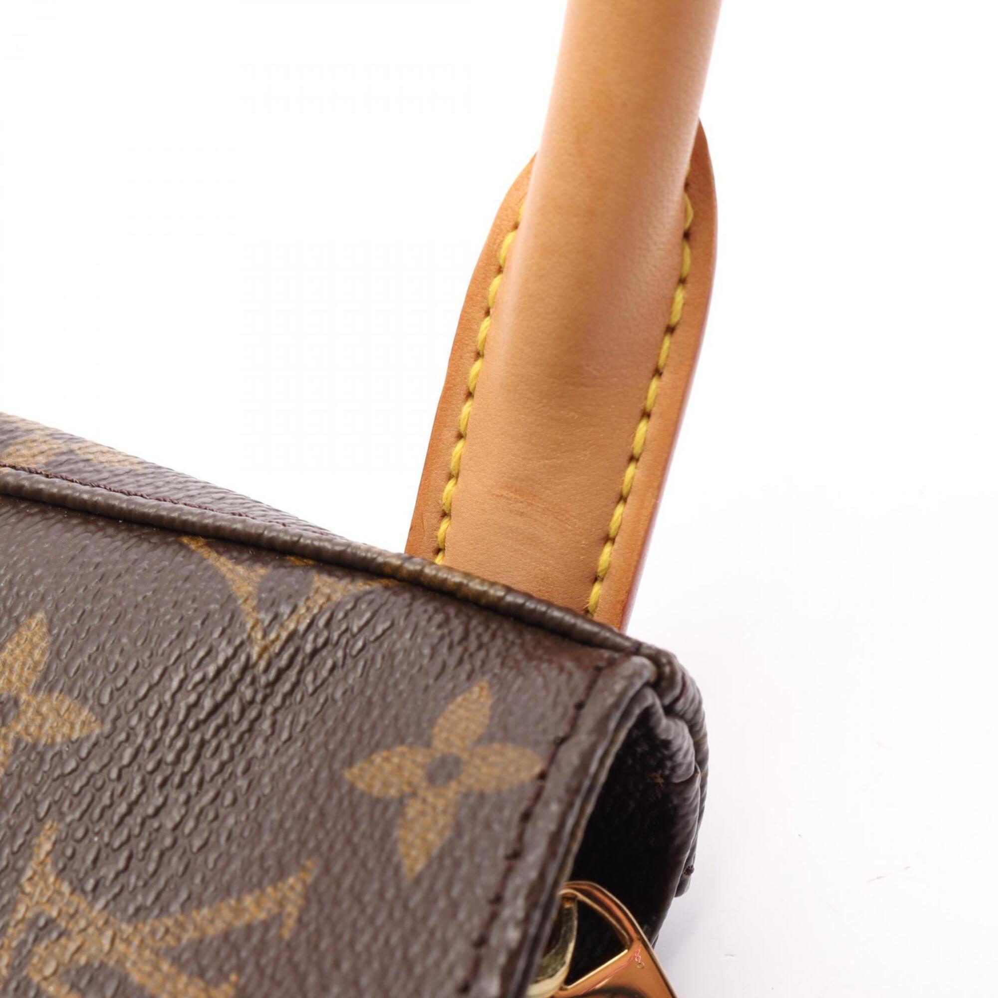 Louis Vuitton Brown Coated Canvas Leather Handbag Shoulder Bag (Pre-Owned)