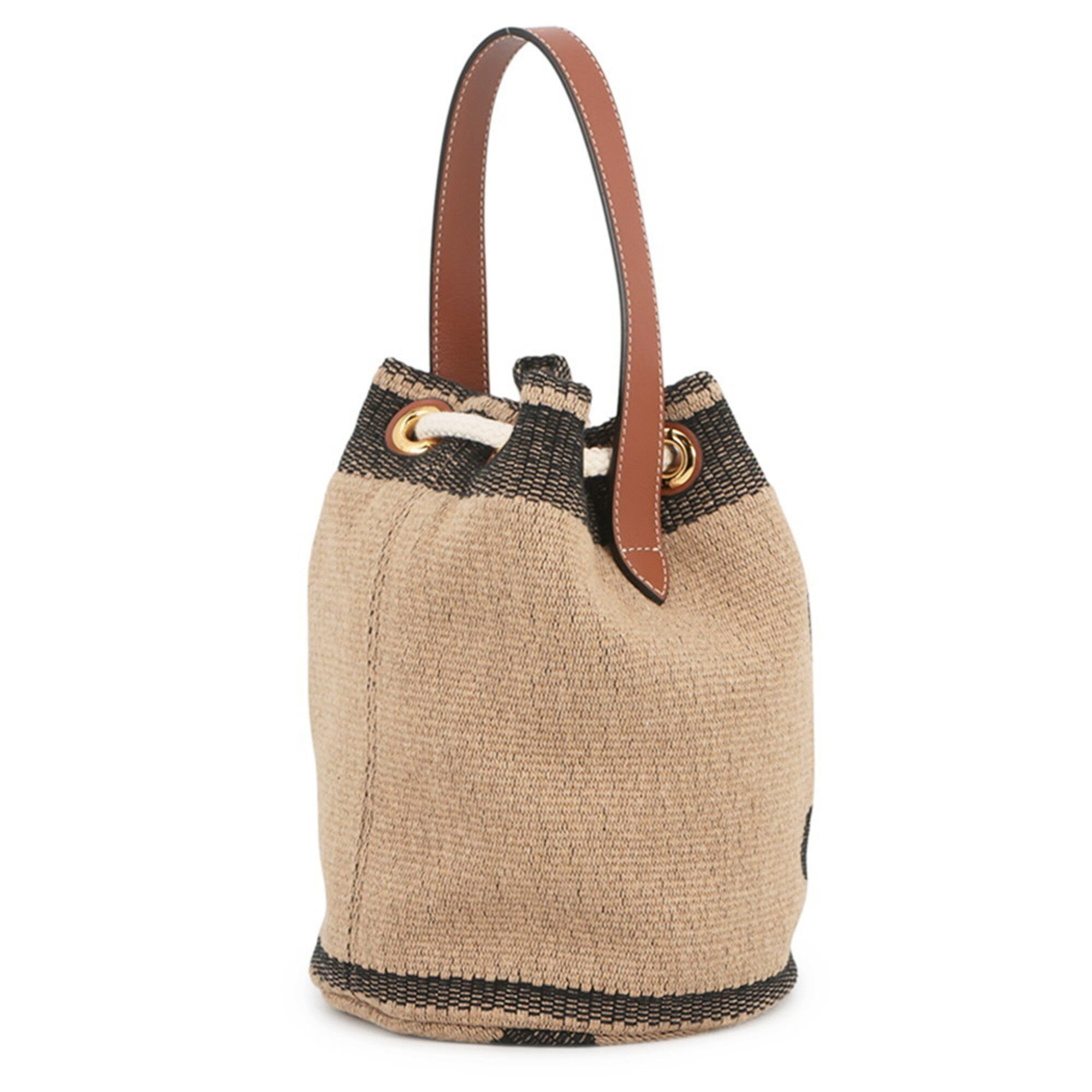 Celine Beige Black Canvas Leather Handbag (Pre-Owned)