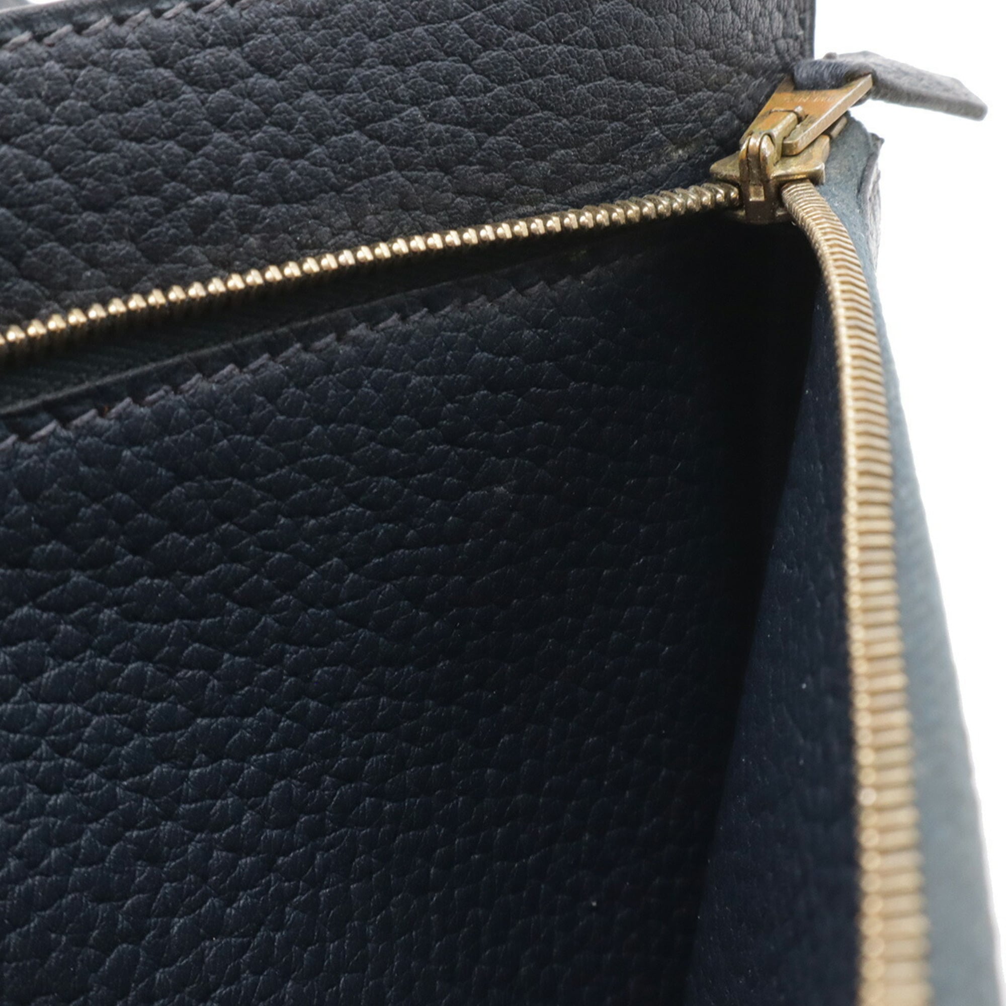 Hermes Navy Fjord Leather Clutch Bag Handbag Pochette (Pre-Owned)