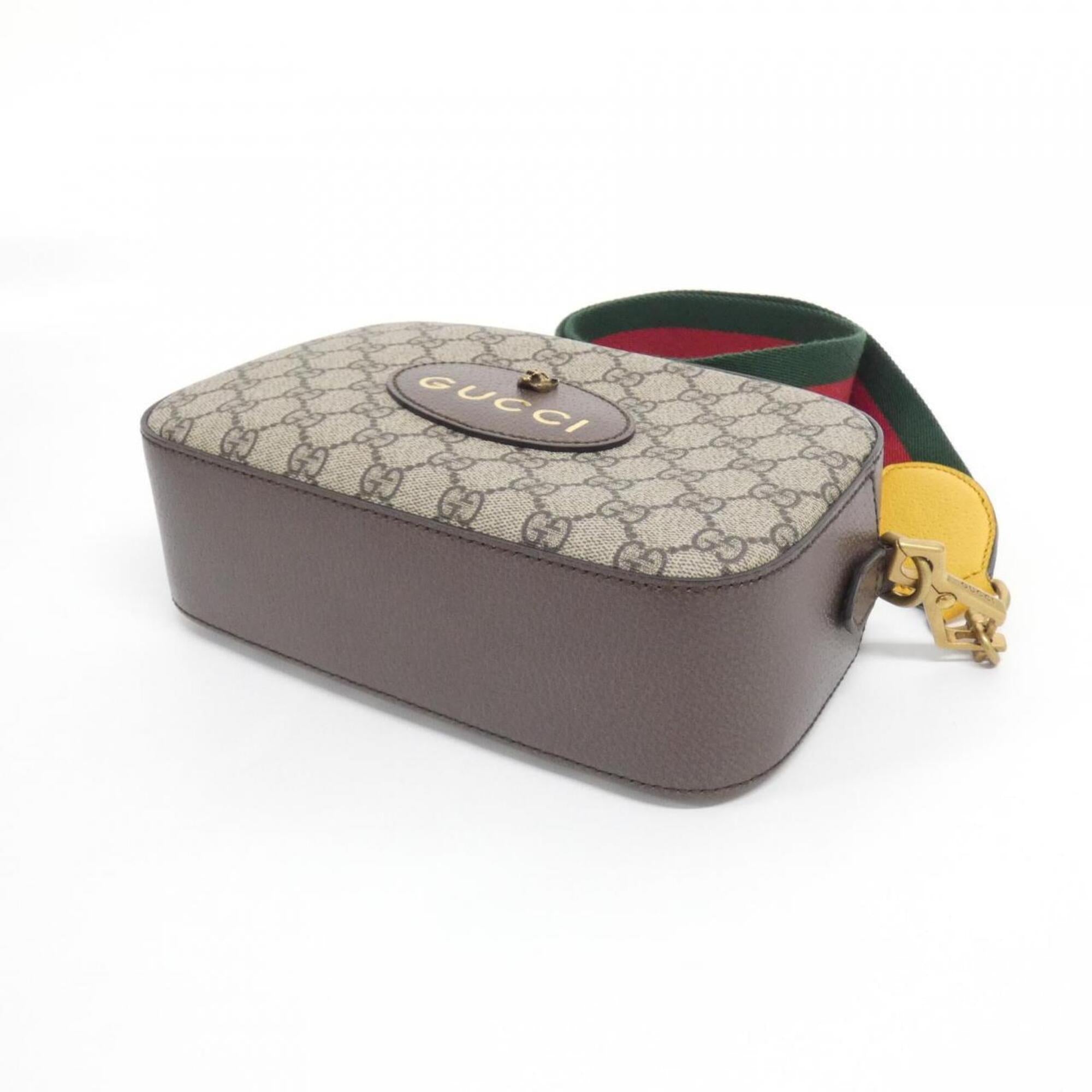 Gucci Beige Brown Gg Supreme Leather Shoulder Bag (Pre-Owned)
