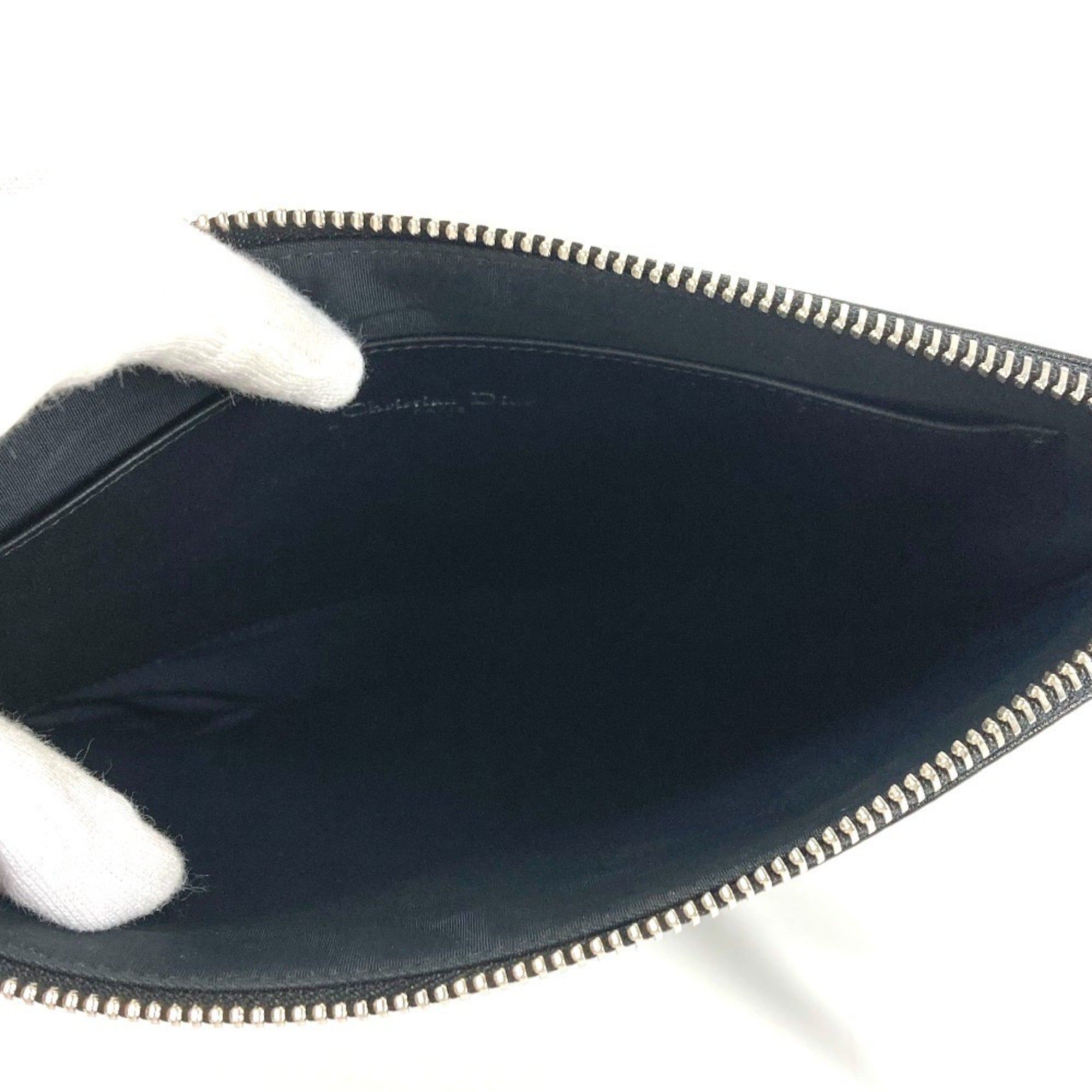 Christian Dior Black Leather Clutch Bag Pouch (Pre-Owned)