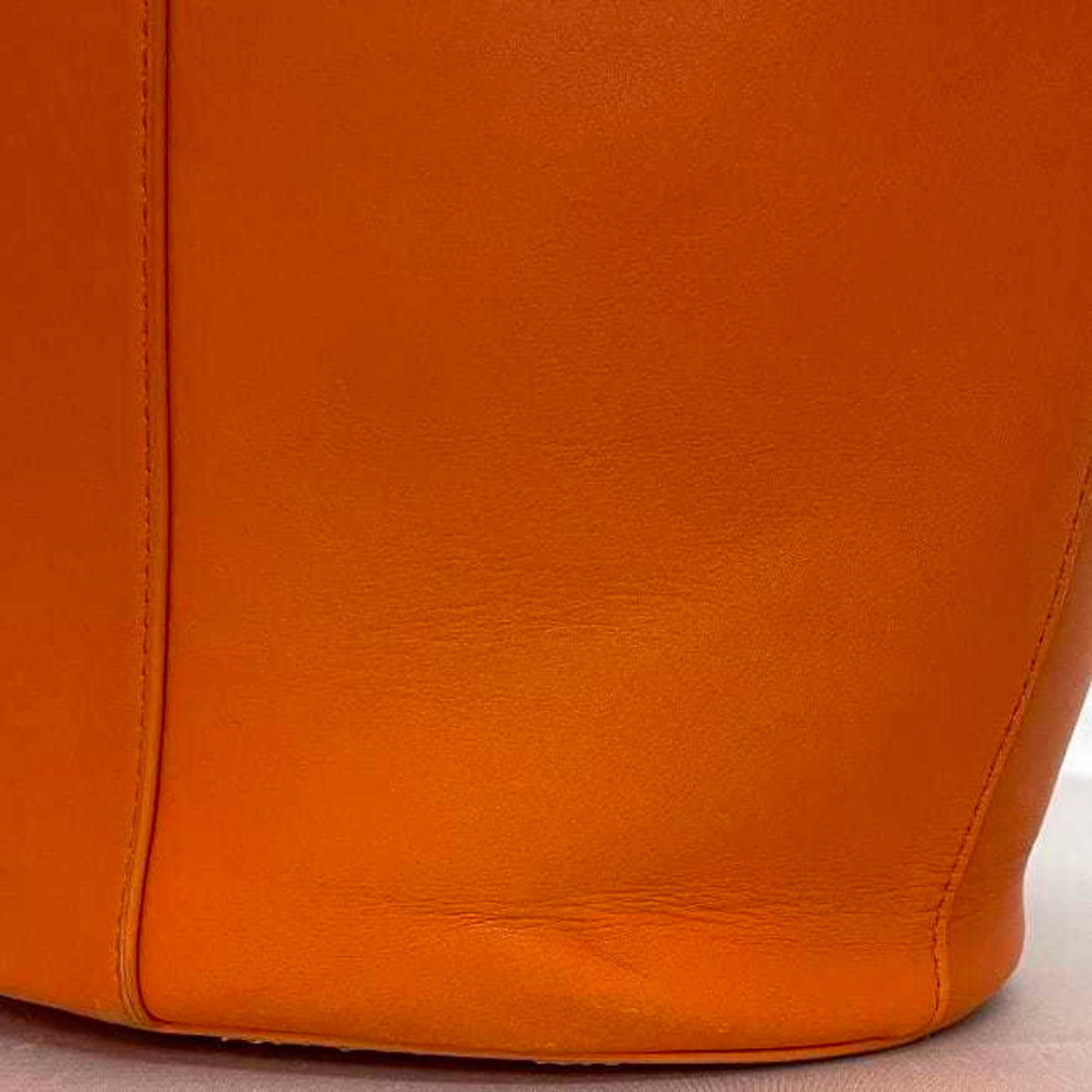 Bottega Veneta Orange Leather Basket Tote Bag (Pre-Owned)