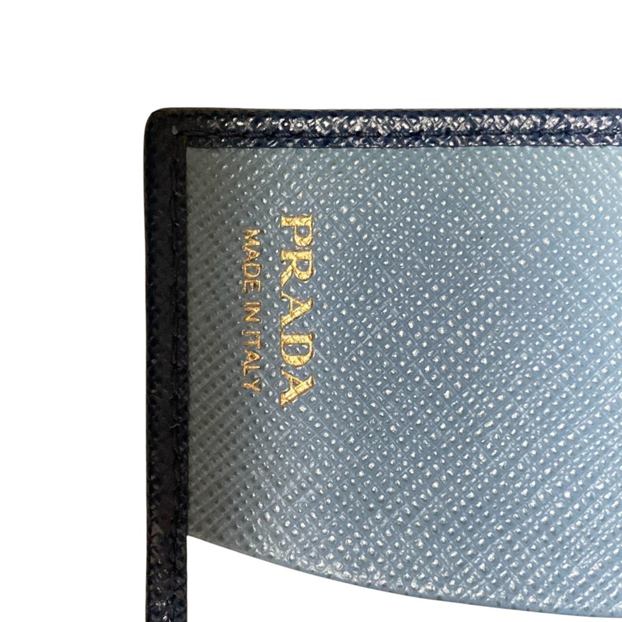 Prada Blue Leather Wallet (Bi-Fold) (Pre-Owned)
