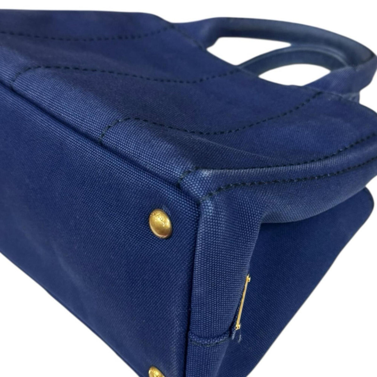 Prada Blue Canvas Shoulder Bag (Pre-Owned)
