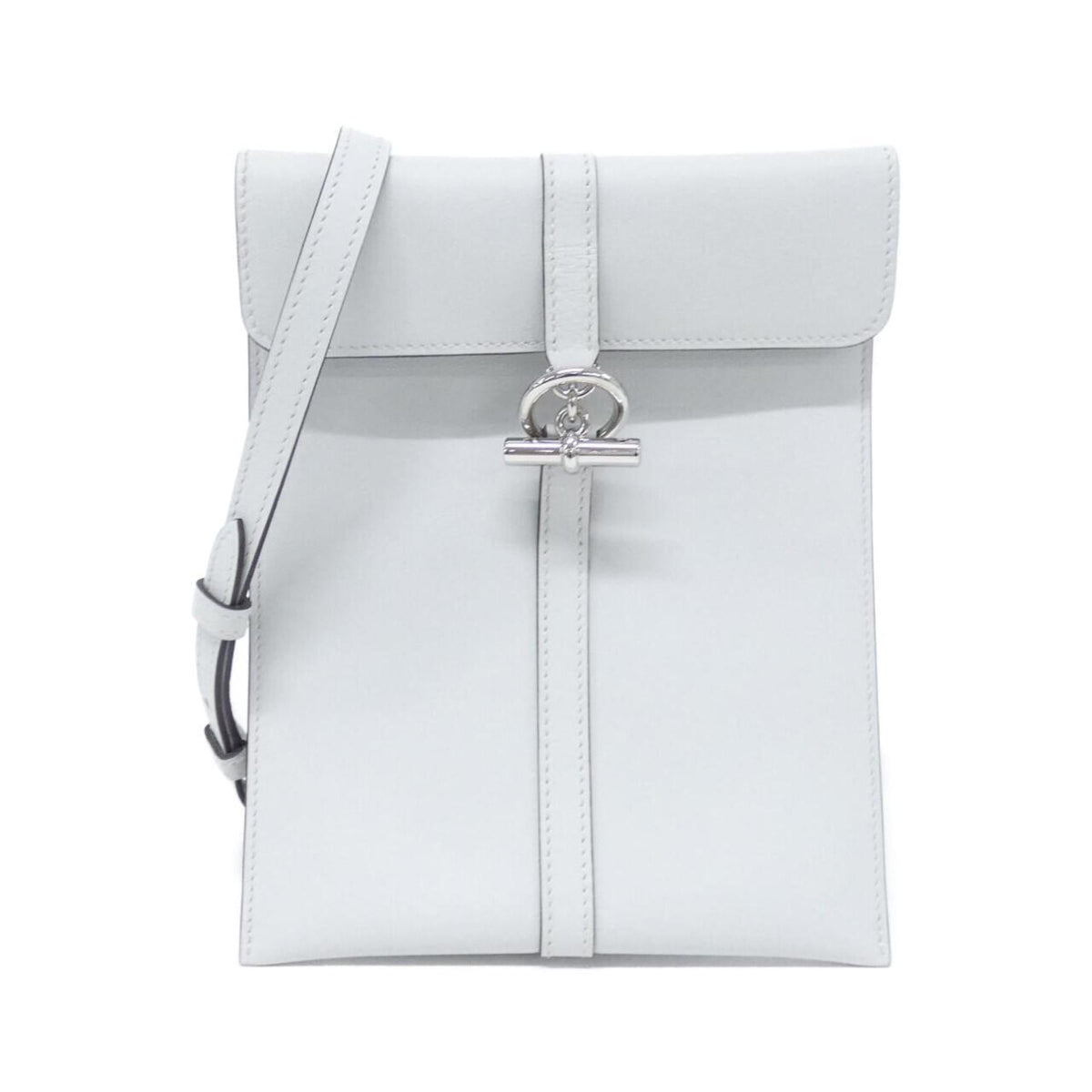 Hermes Silver Swift Leather Handbag (Pre-Owned)