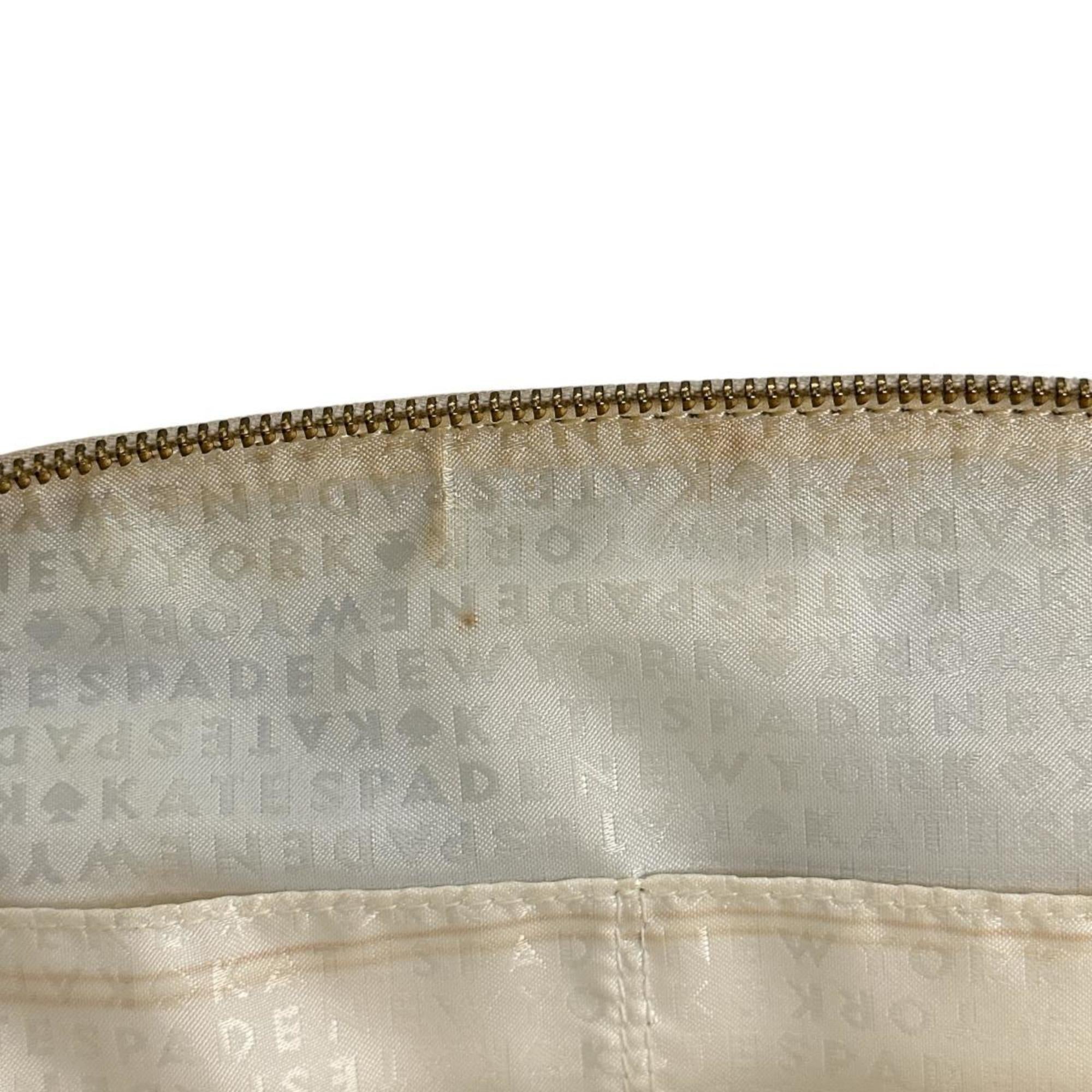 Kate Spade Beige Leather Polyester Handbag (Pre-Owned)