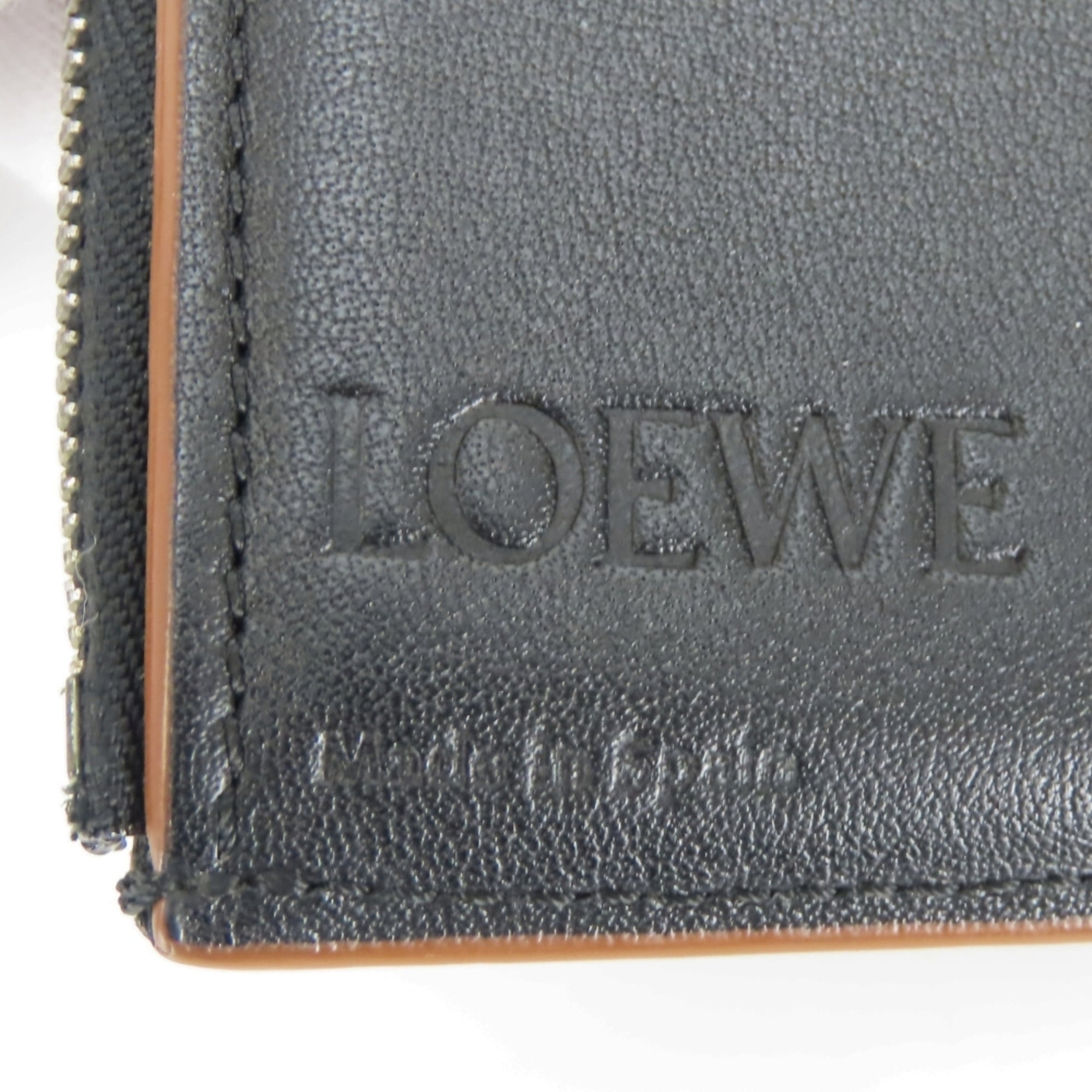Loewe Black Brown Leather Wallet (Tri-Fold) (Pre-Owned)