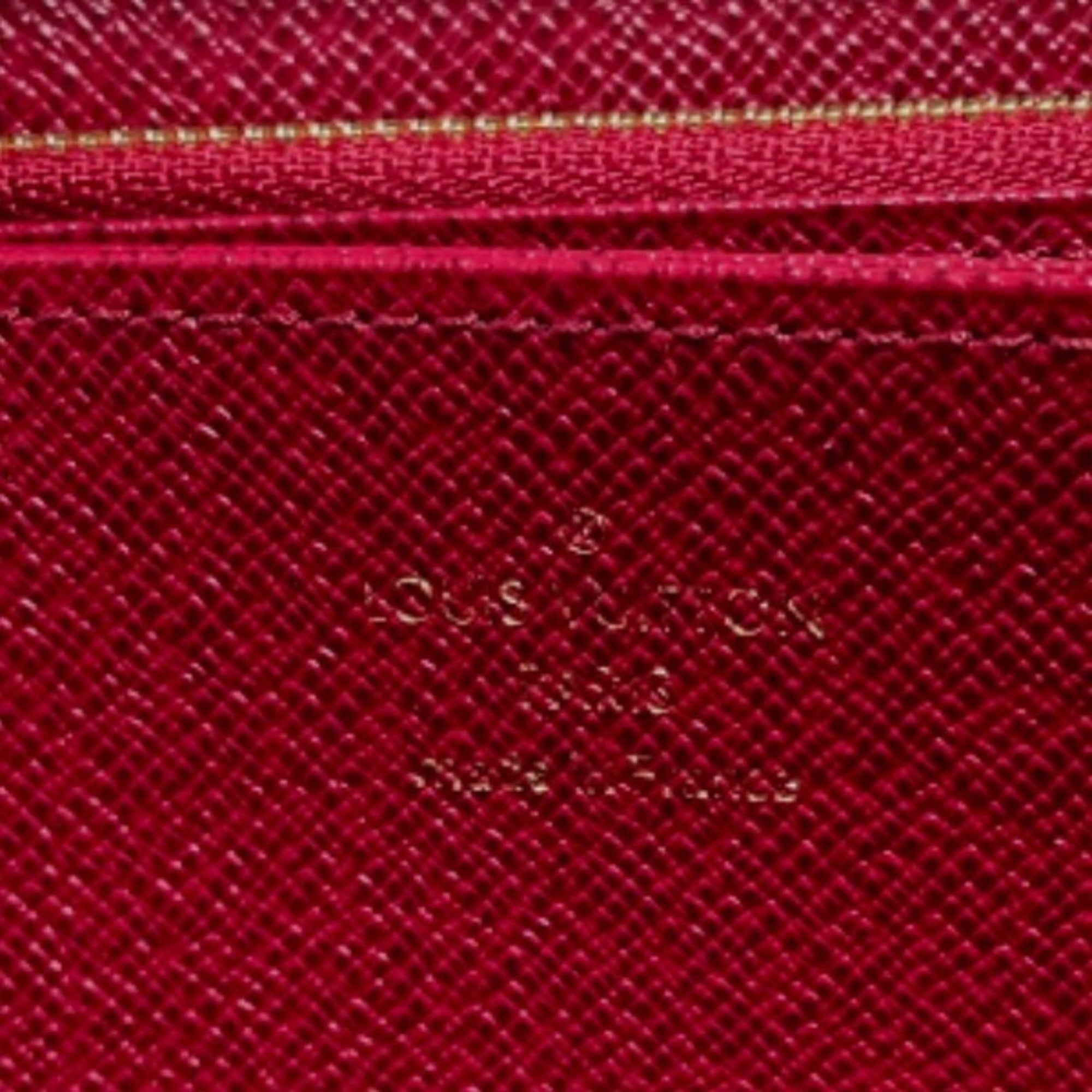 Louis Vuitton Brown Fuchsia Monogram Long Wallet (Bi-Fold) (Pre-Owned)