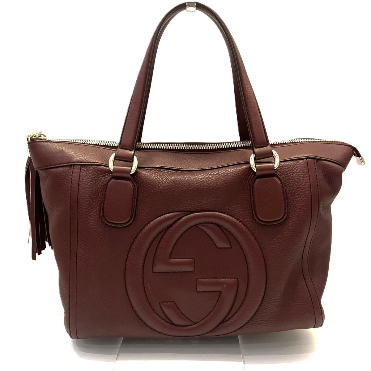 Gucci Soho Bordeaux Leather Tote Bag (Pre-Owned)