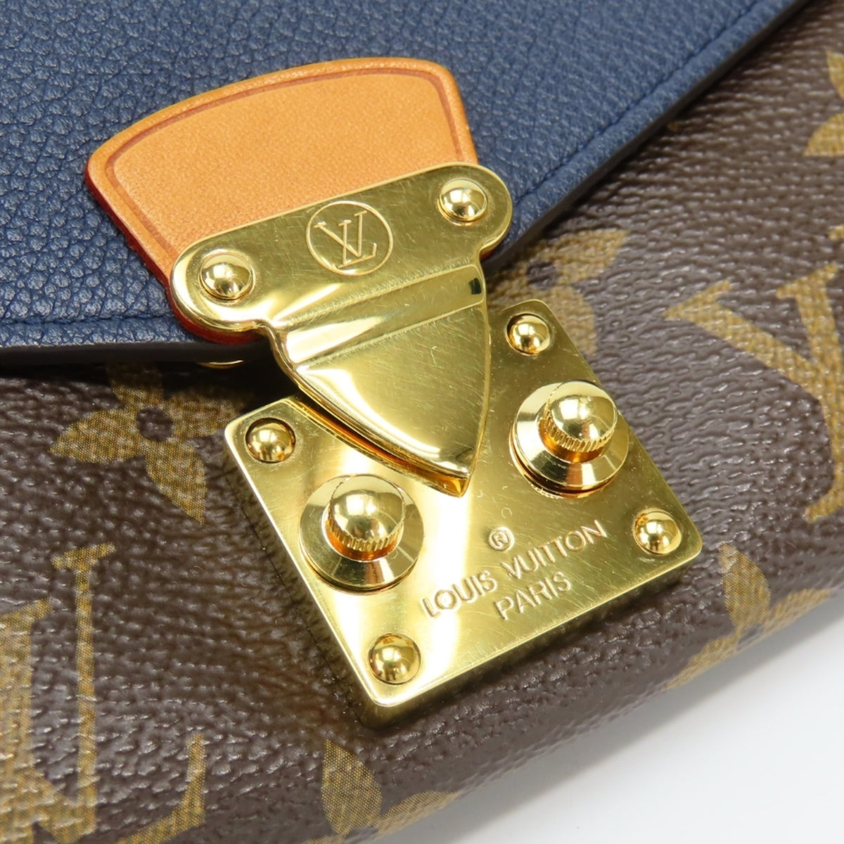 Louis Vuitton Brown Monogram Navy Blue Monogram Leather Long Wallet (Bi-Fold) (Pre-Owned)