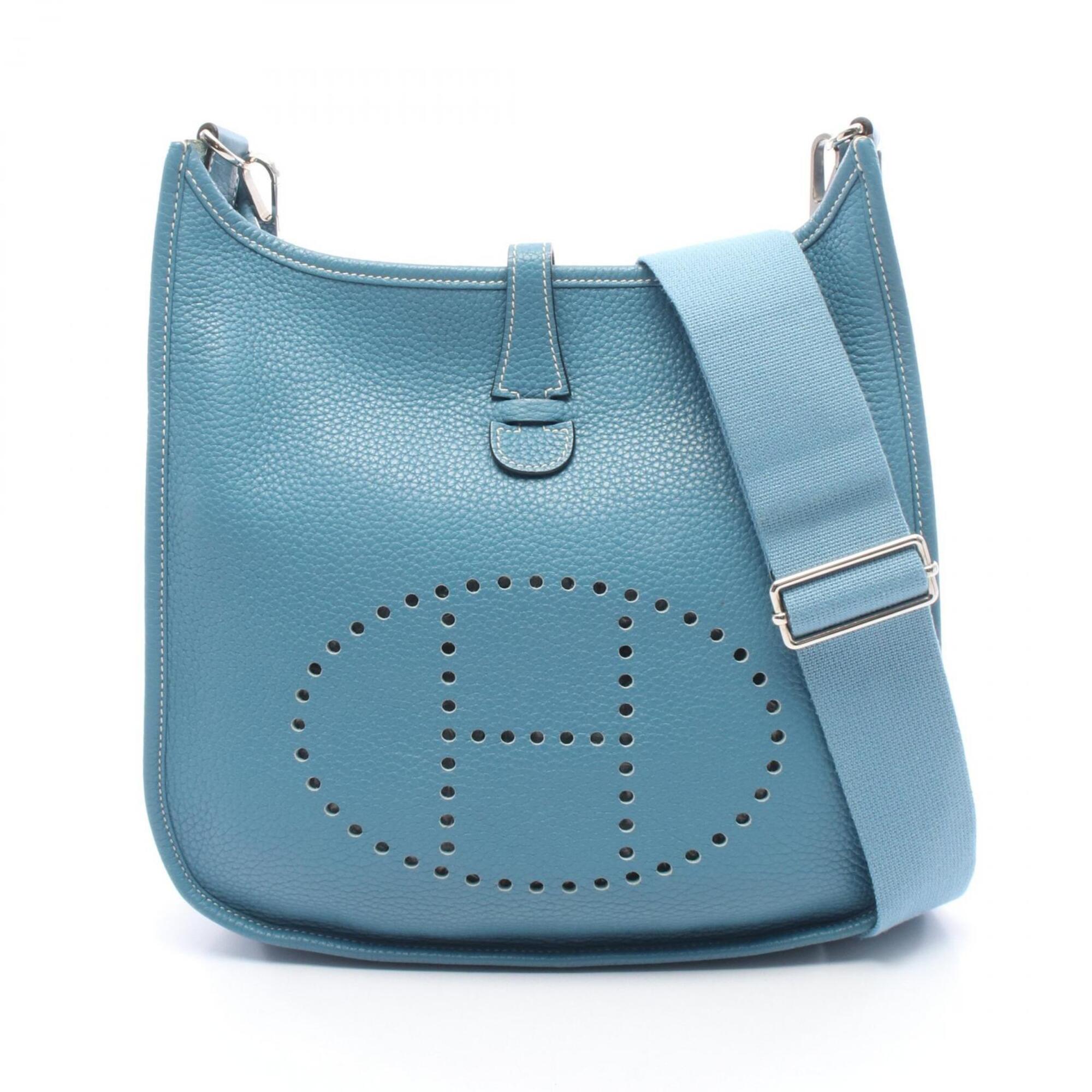 Hermes Blue Blue Jean Taurillon Clemence Leather Shoulder Bag (Pre-Owned)