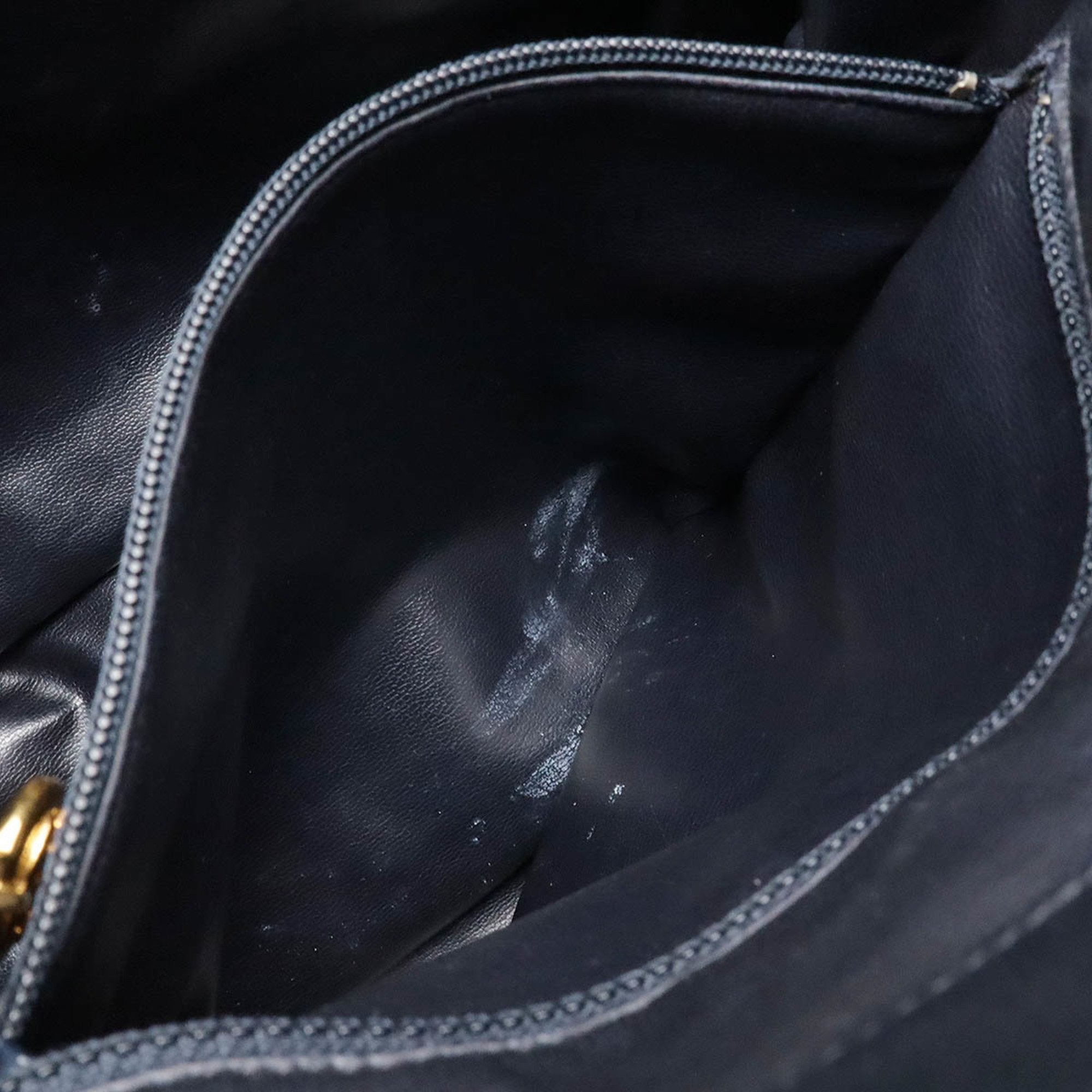 Chanel Black Navy Leather Backpack (Pre-Owned)