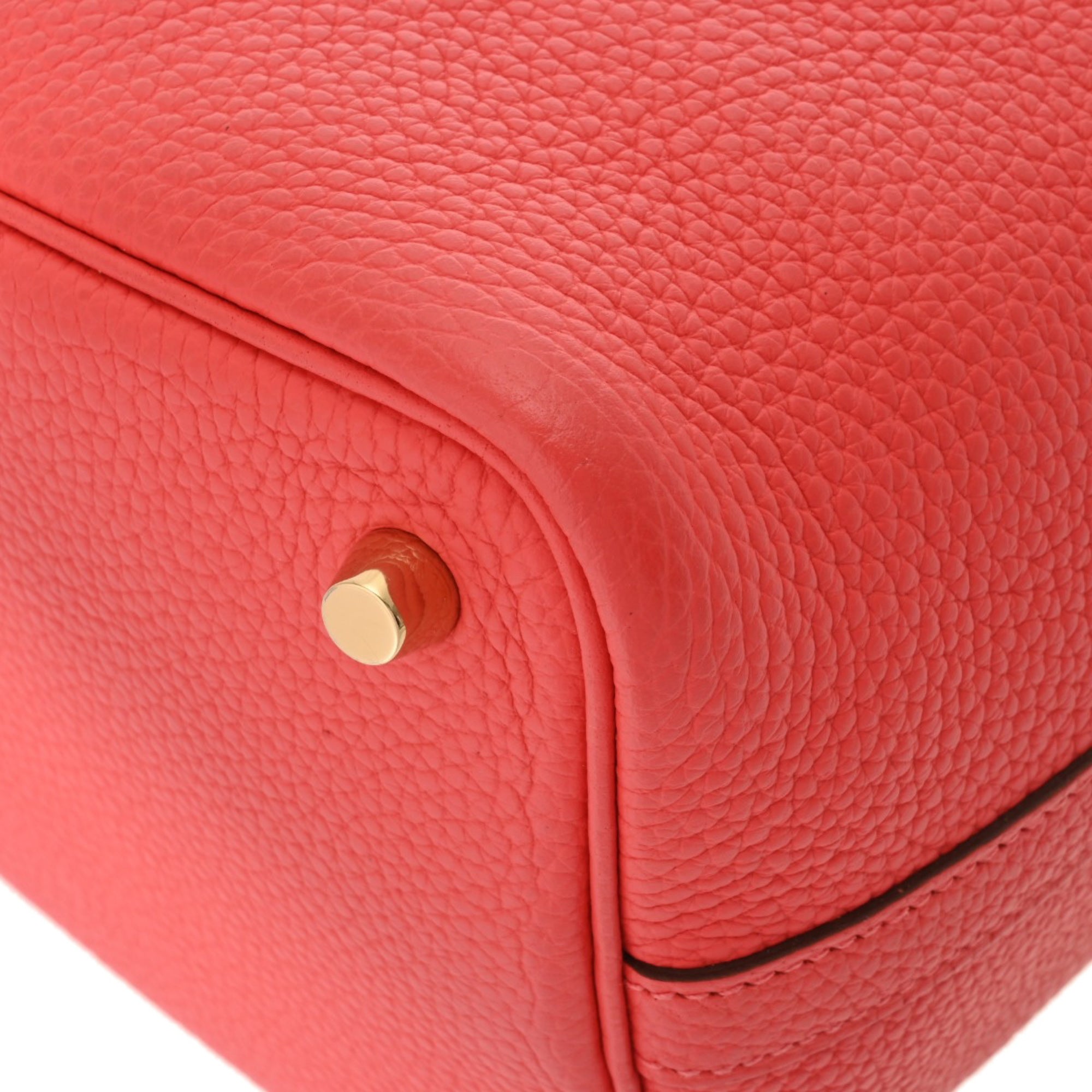 Hermes Gold Taurillon Clemence Leather Handbag (Pre-Owned)