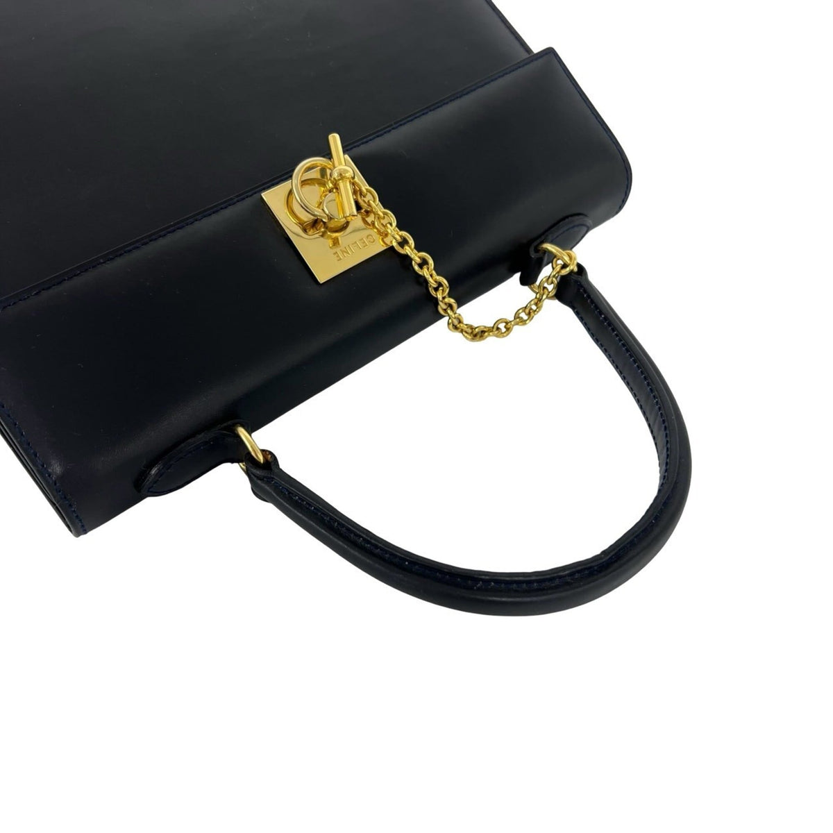 Celine Black Leather Handbag Tote Bag (Pre-Owned)