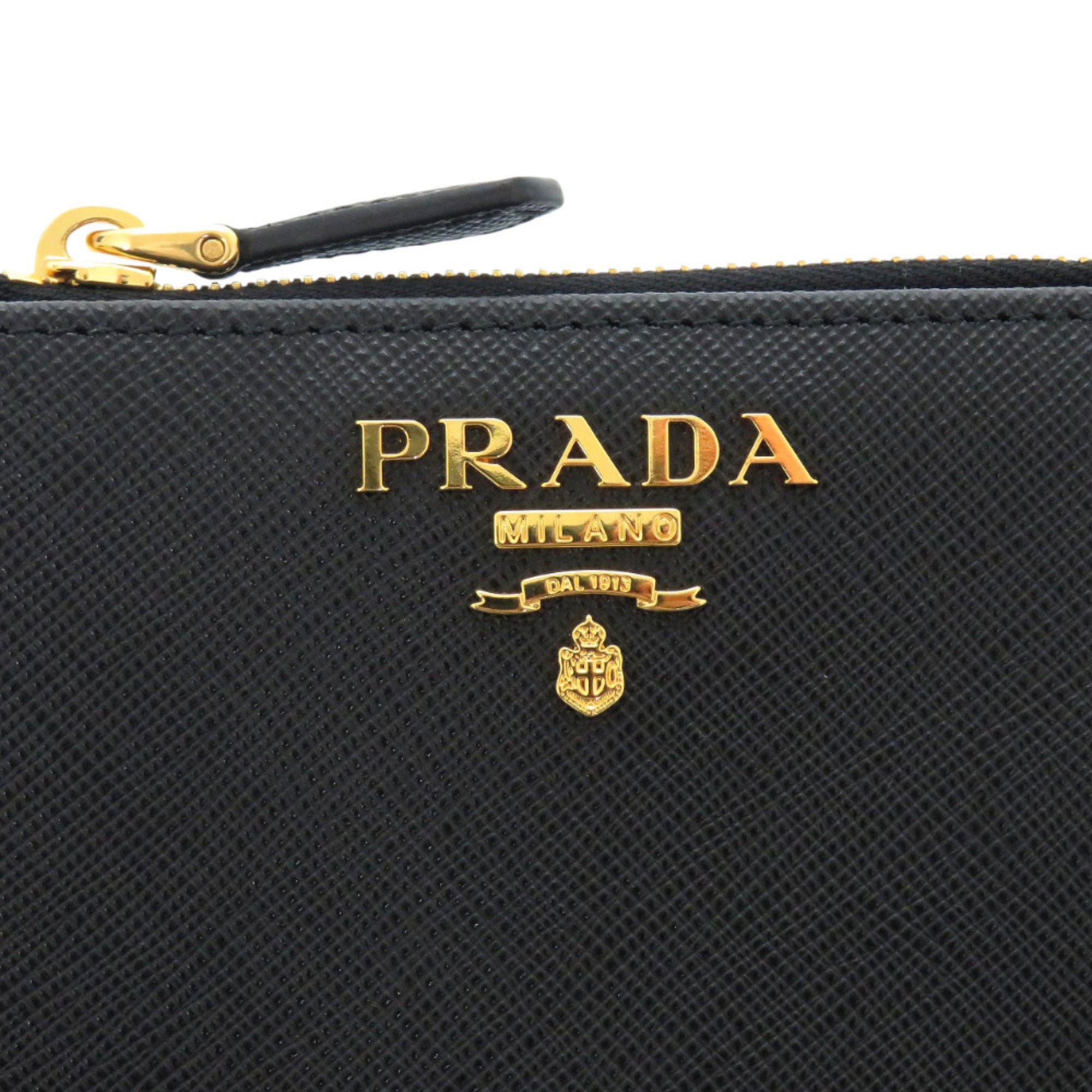 Prada Black Nero Pink Leather Wallet (Bi-Fold) (Pre-Owned)