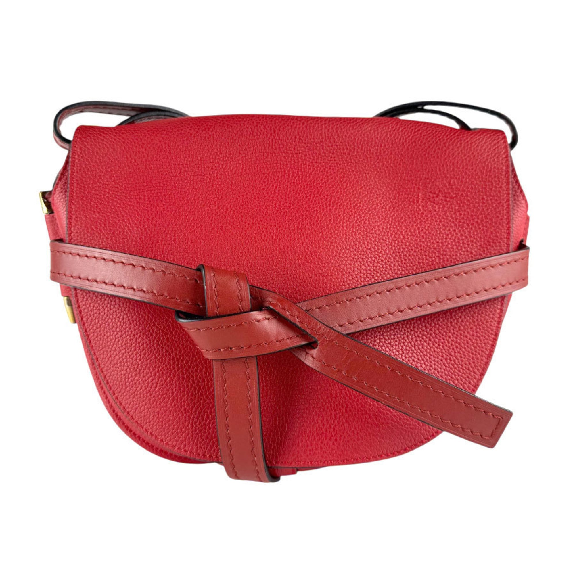 Loewe Red Color Leather Shoulder Bag (Pre-Owned)