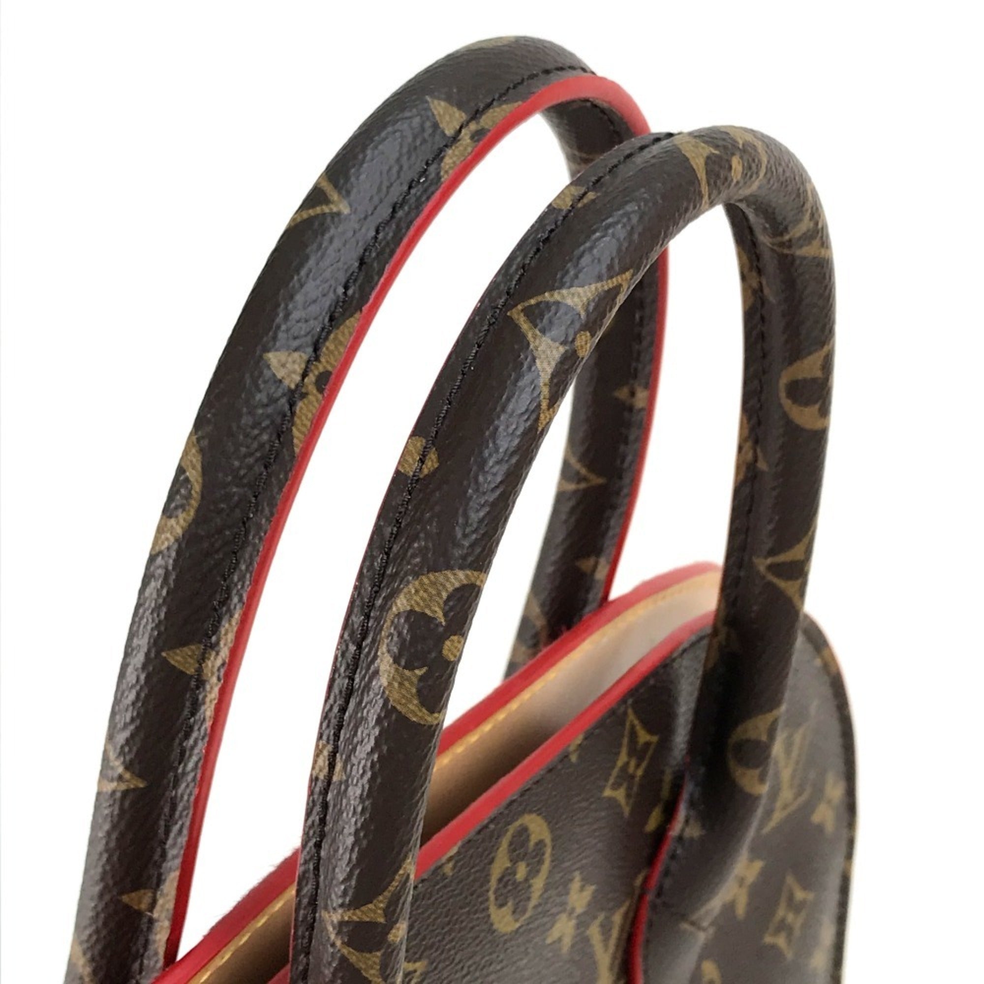 Louis Vuitton Brown Monogram Red Color Monogram Leather Handbag (Pre-Owned)